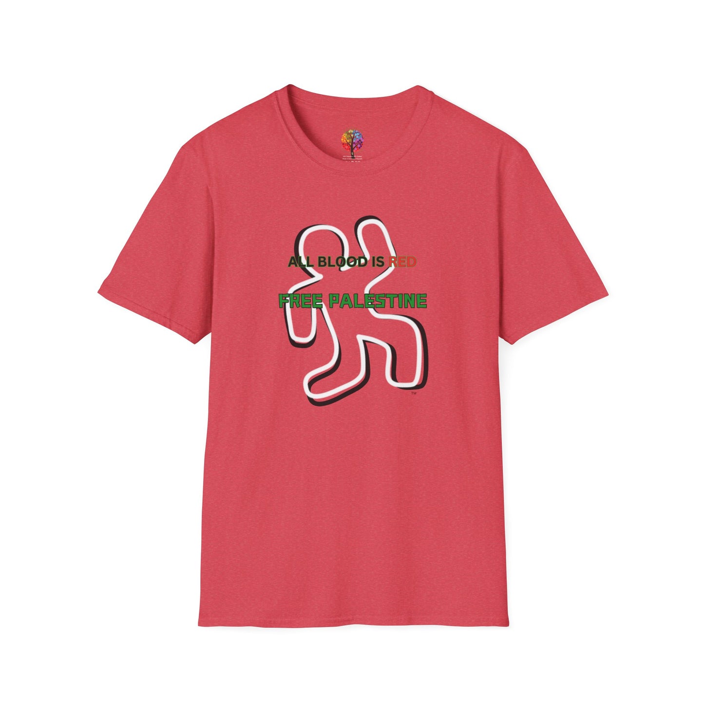 PALESTINE ALL BLOOD IS RED T-SHIRT UNISEX