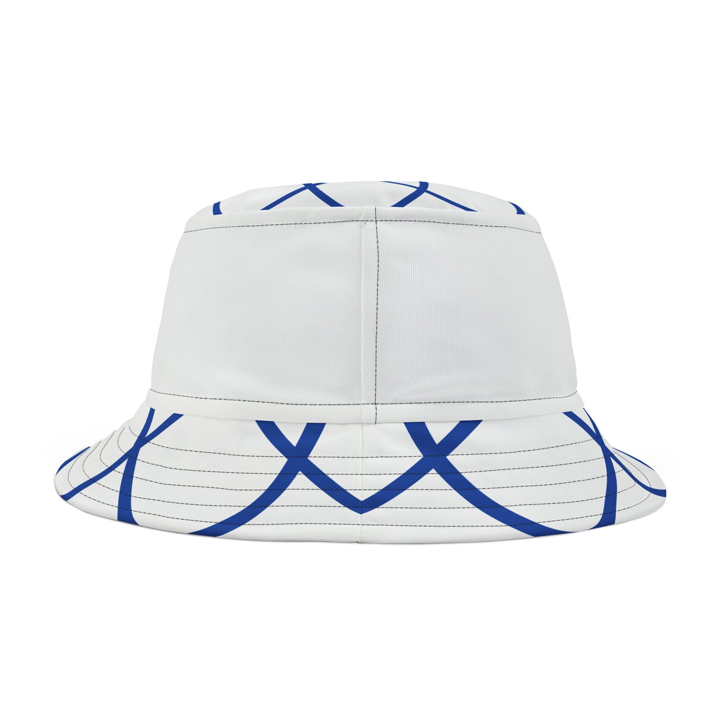 BLUE SPIRALS WHITE BAND BUCKET HAT UNISEX