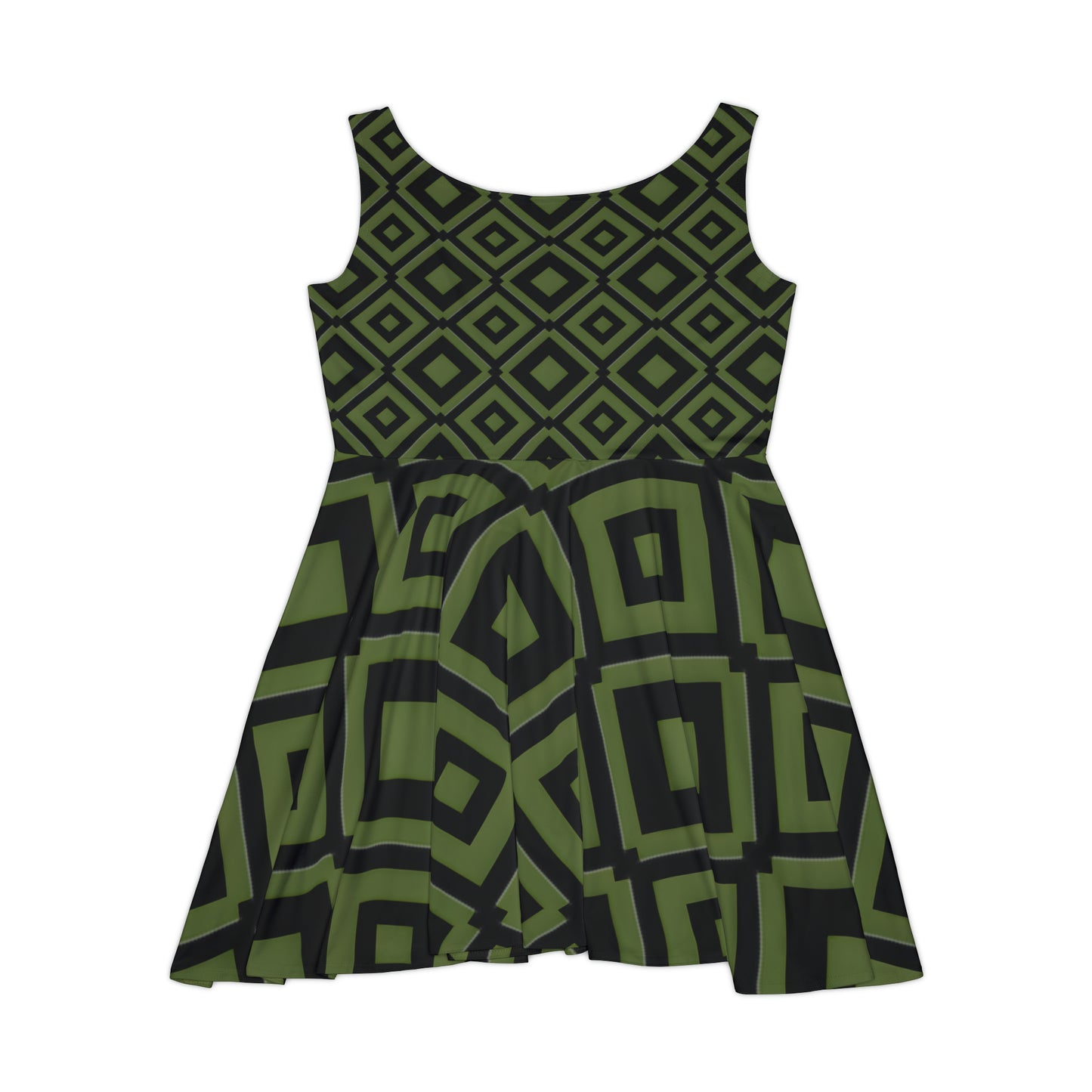 DIAMONDS BLACK/GREEN WOMEN'S SKATER DRESS