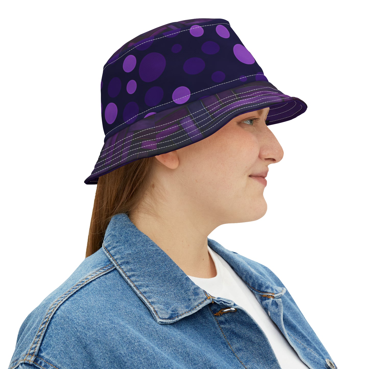 PURPLE HERRING POLKA BUCKET HAT UNISEX