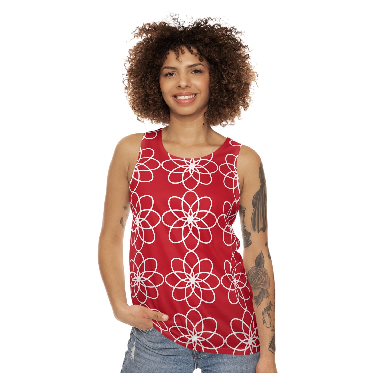 DEL SPIRALS CREME CRIMSON TANK