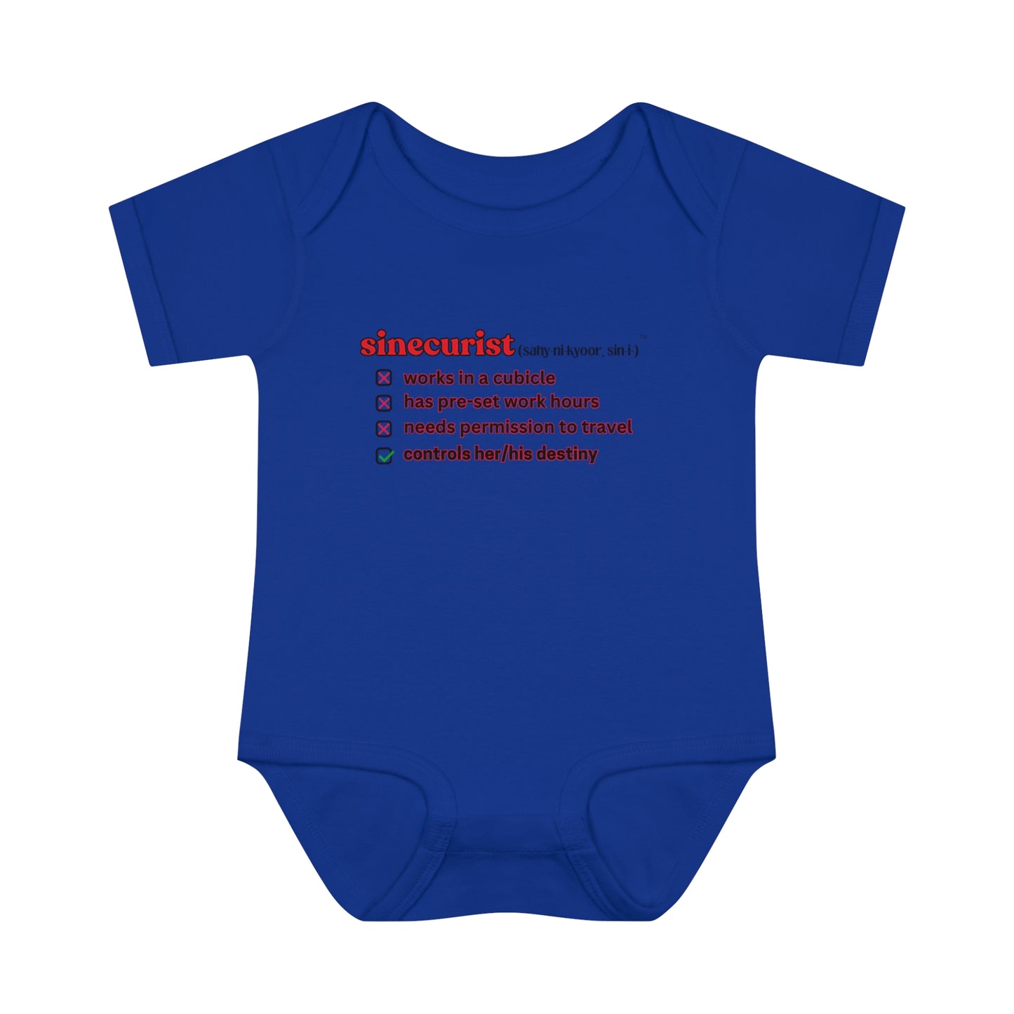 SINECURIST CHECK BOX INFANT BODYSUIT - UNISEX