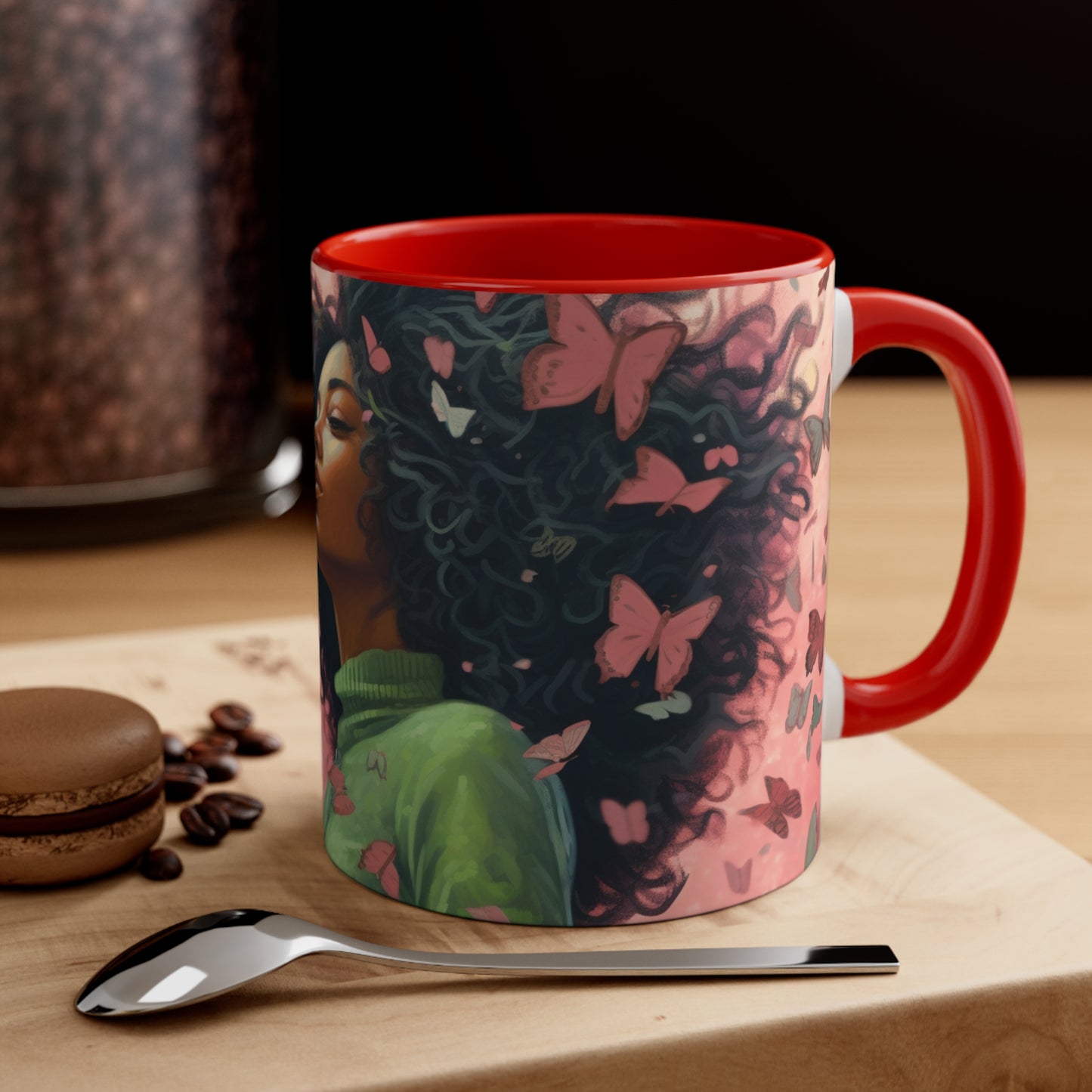 PAG PINK GREEN BUTTERFLIES FOUNDERS' MUG CERAMIC - MUG 11OZ
