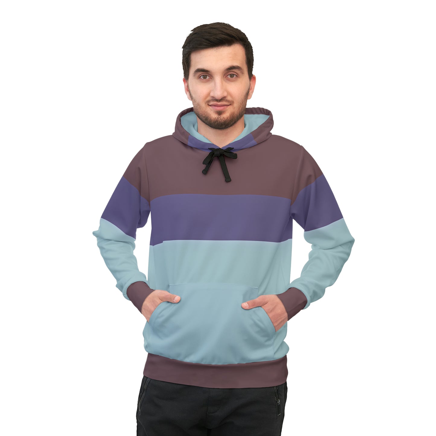 CANARY BLUE COLOR BLOCK PULLOVER ATHLETIC HOODIE UNISEX