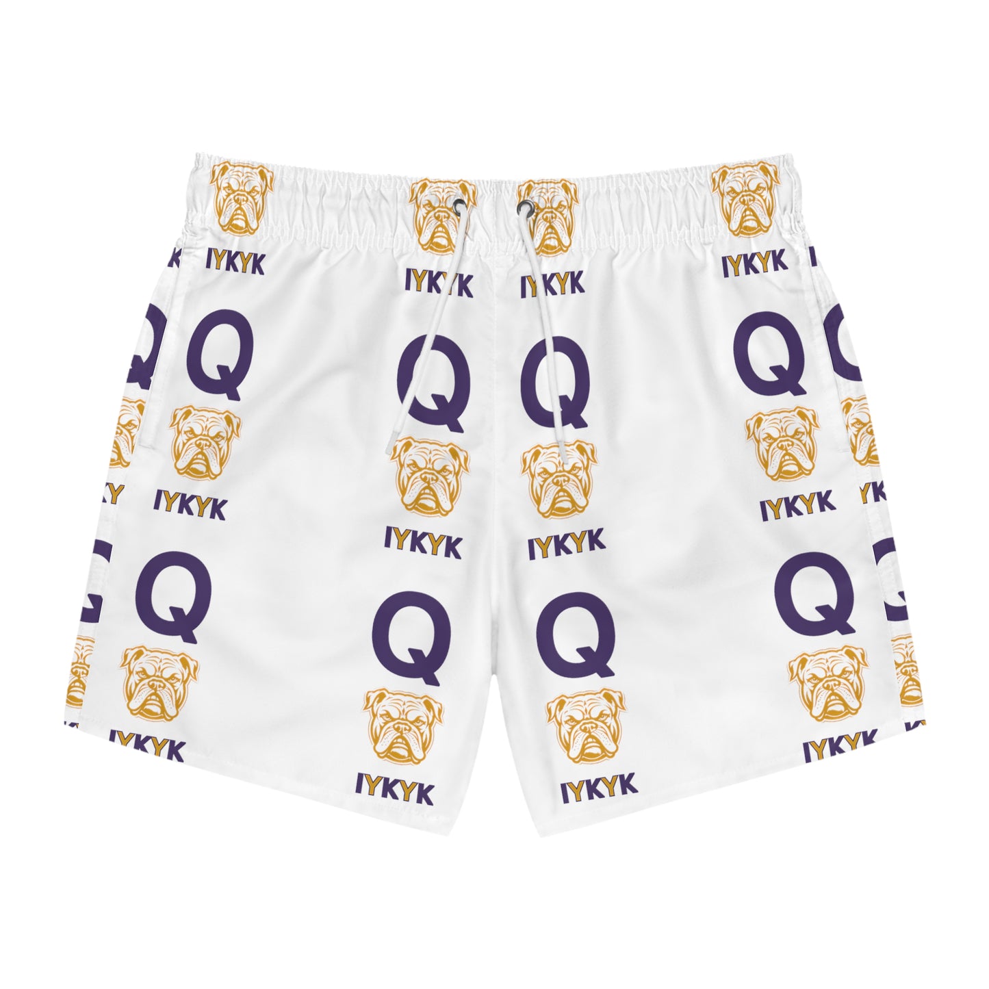 OME IYKYK WHITE SWIM TRUNKS