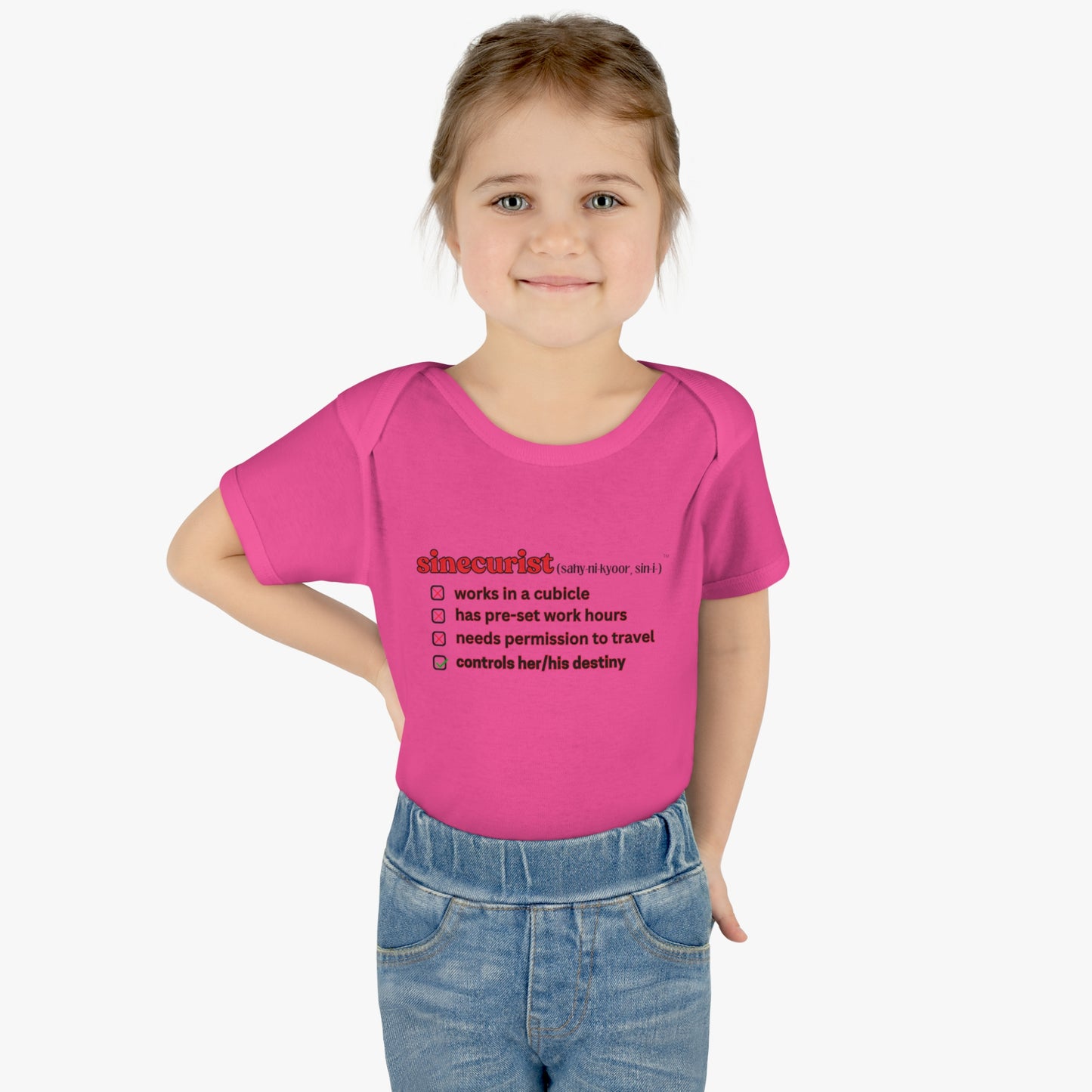 SINECURIST CHECK BOX INFANT BODYSUIT - UNISEX