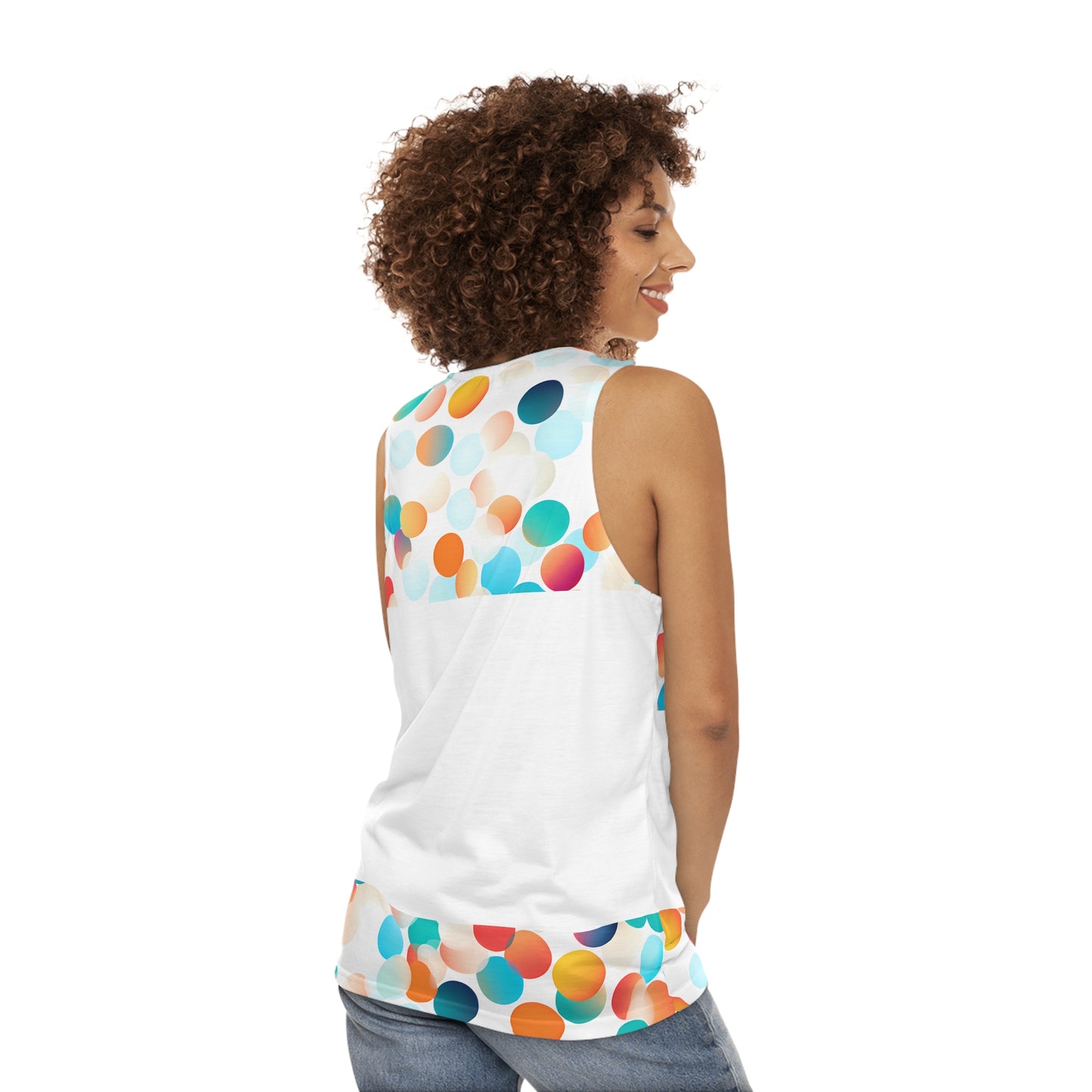 CIRCLES TOP/BOT WHITE TANK