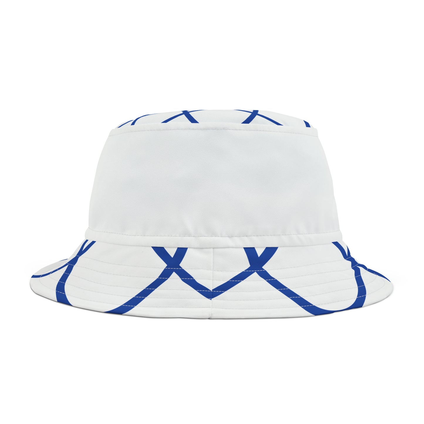 BLUE SPIRALS WHITE BAND BUCKET HAT UNISEX
