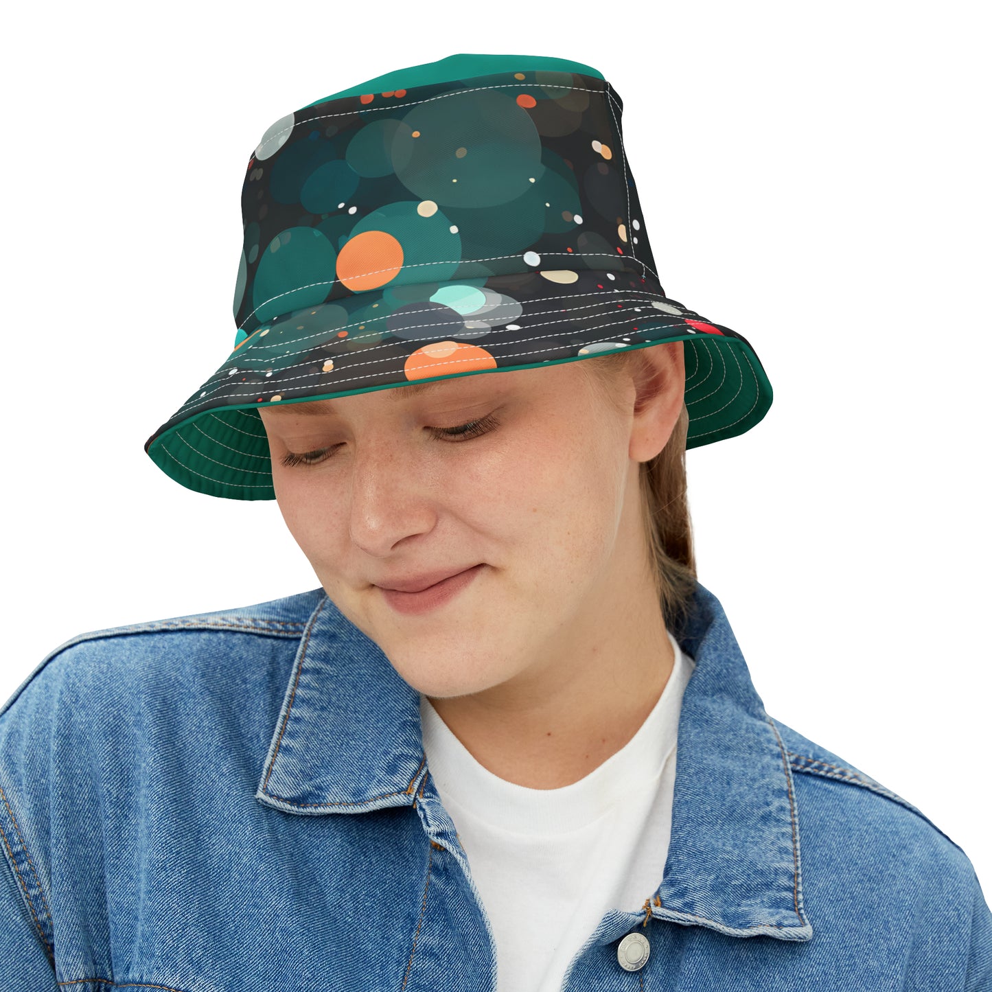 TEAL TOP GALAXY BUCKET HAT UNISEX