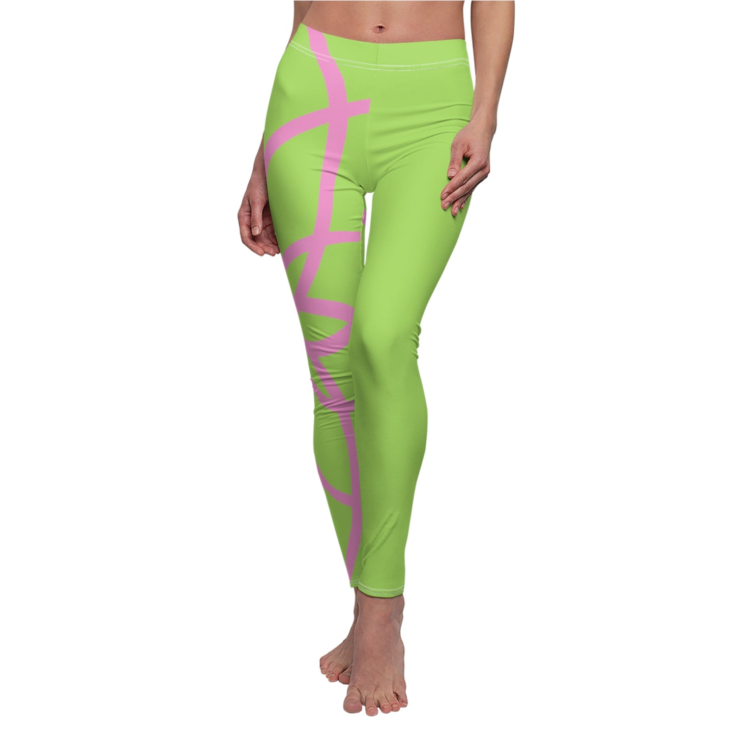 PAG SPIRALS PINK GREEN RT LEGGINGS
