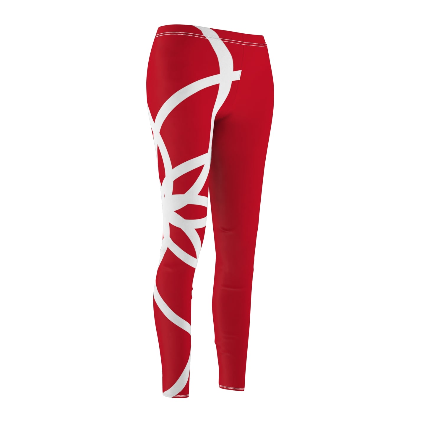 DEL SPIRALS WHITE RED RT LEGGINGS