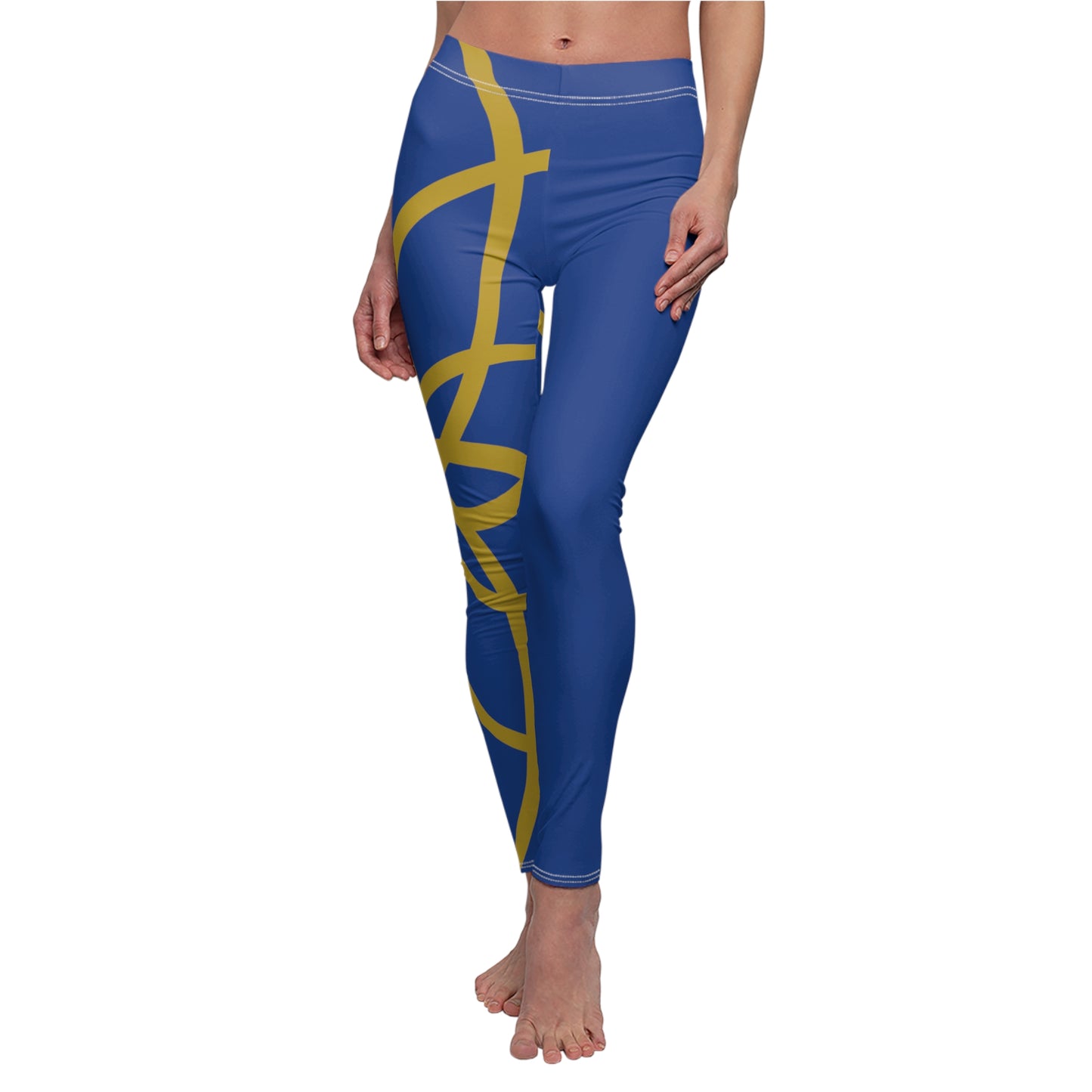SGR SPIRALS GOLD BLUE RT LEGGINGS