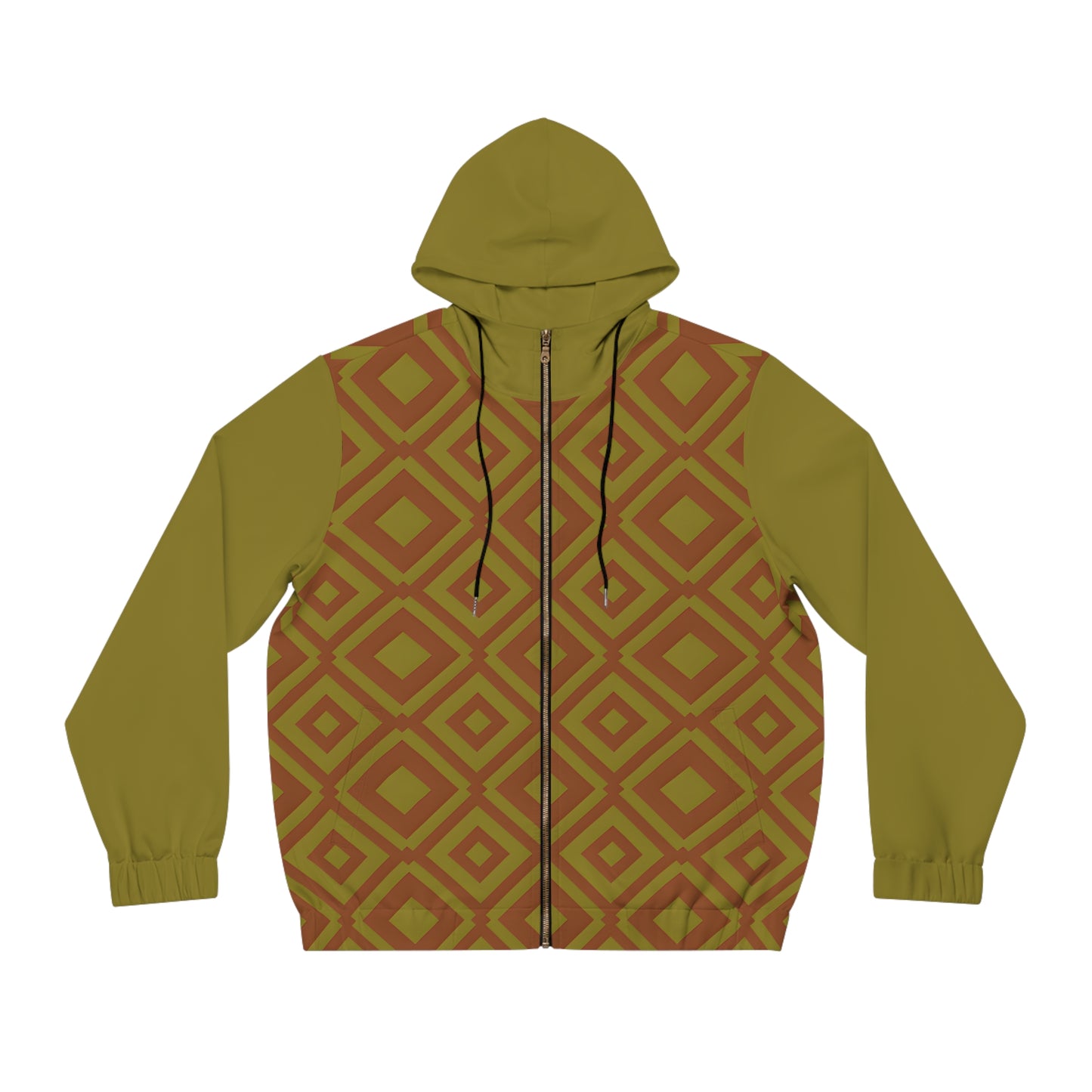 DIAMONDS RUST/OLIVE MEN'S ZIP HOODIE