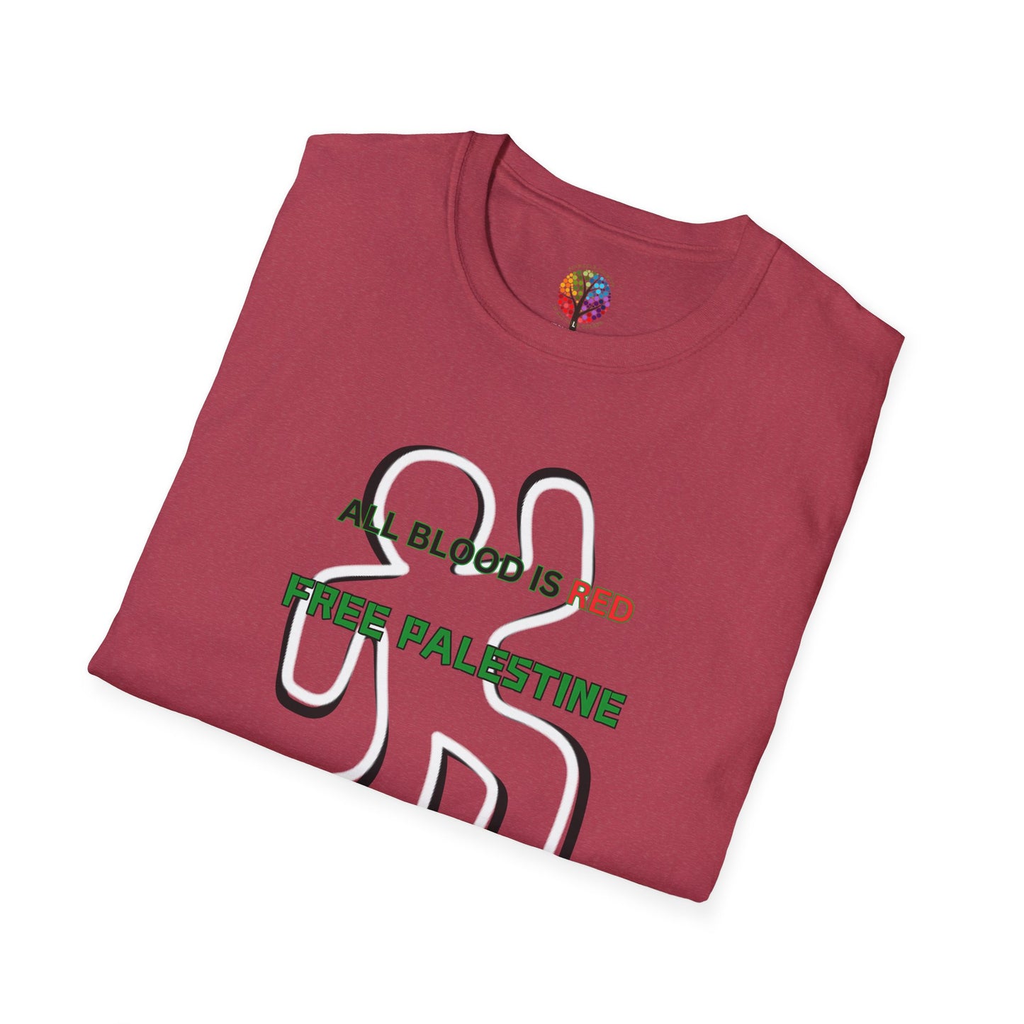 PALESTINE ALL BLOOD IS RED T-SHIRT UNISEX