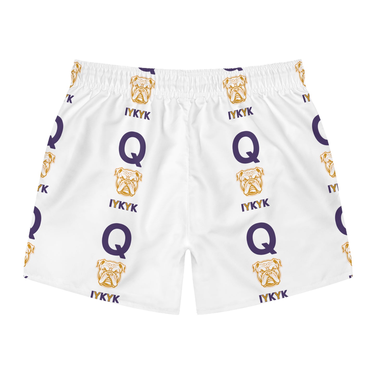 OME IYKYK WHITE SWIM TRUNKS