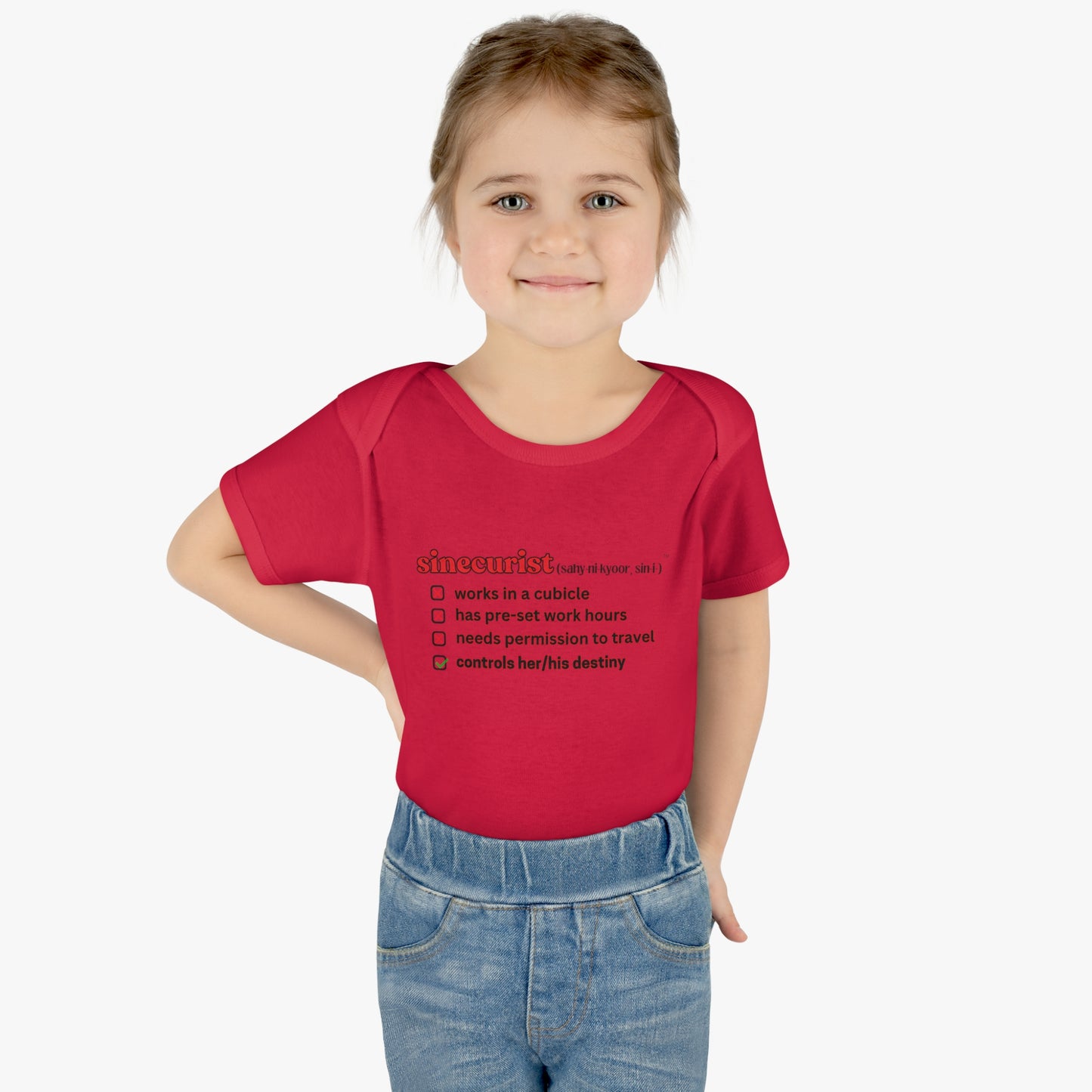 SINECURIST CHECK BOX INFANT BODYSUIT - UNISEX