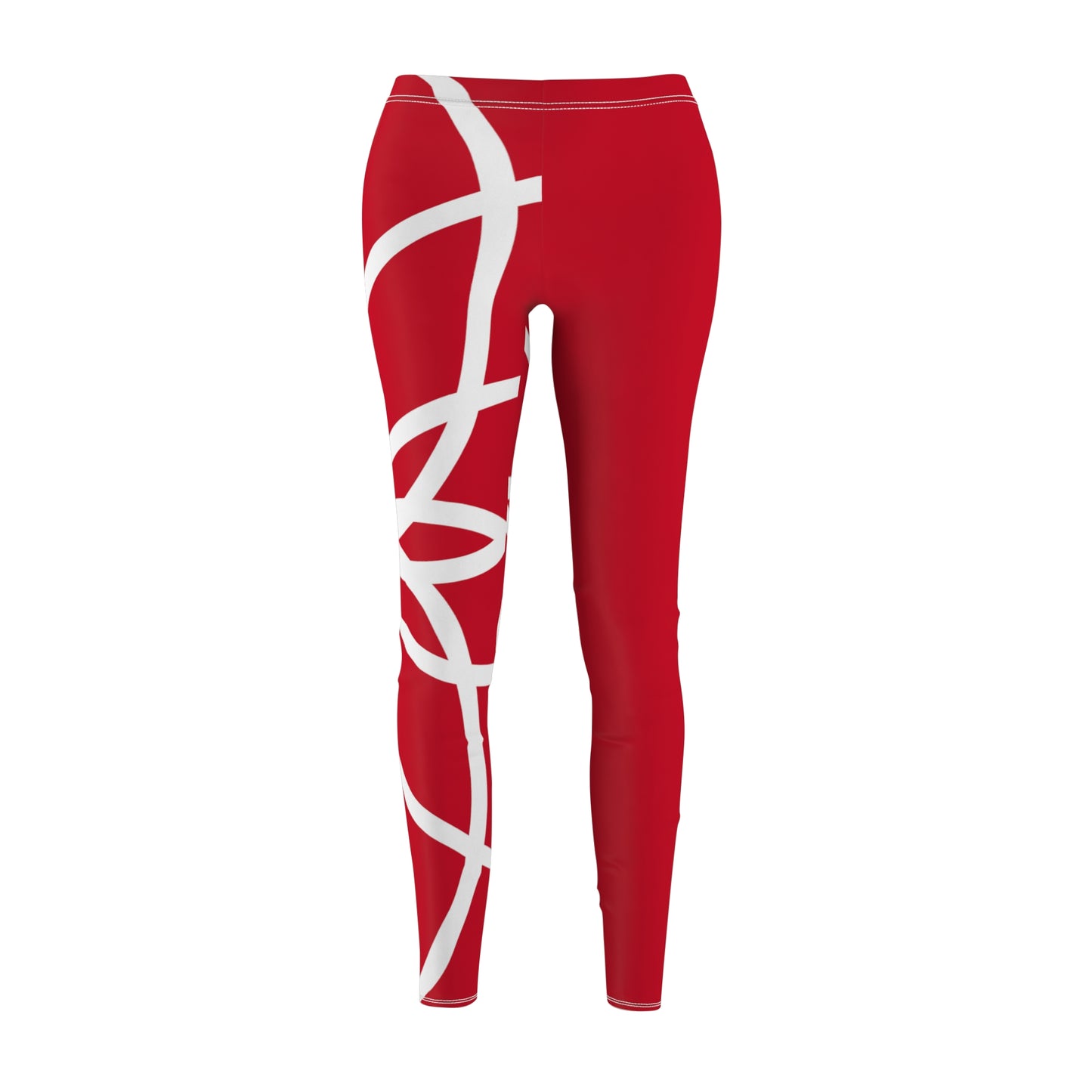 DEL SPIRALS WHITE RED RT LEGGINGS