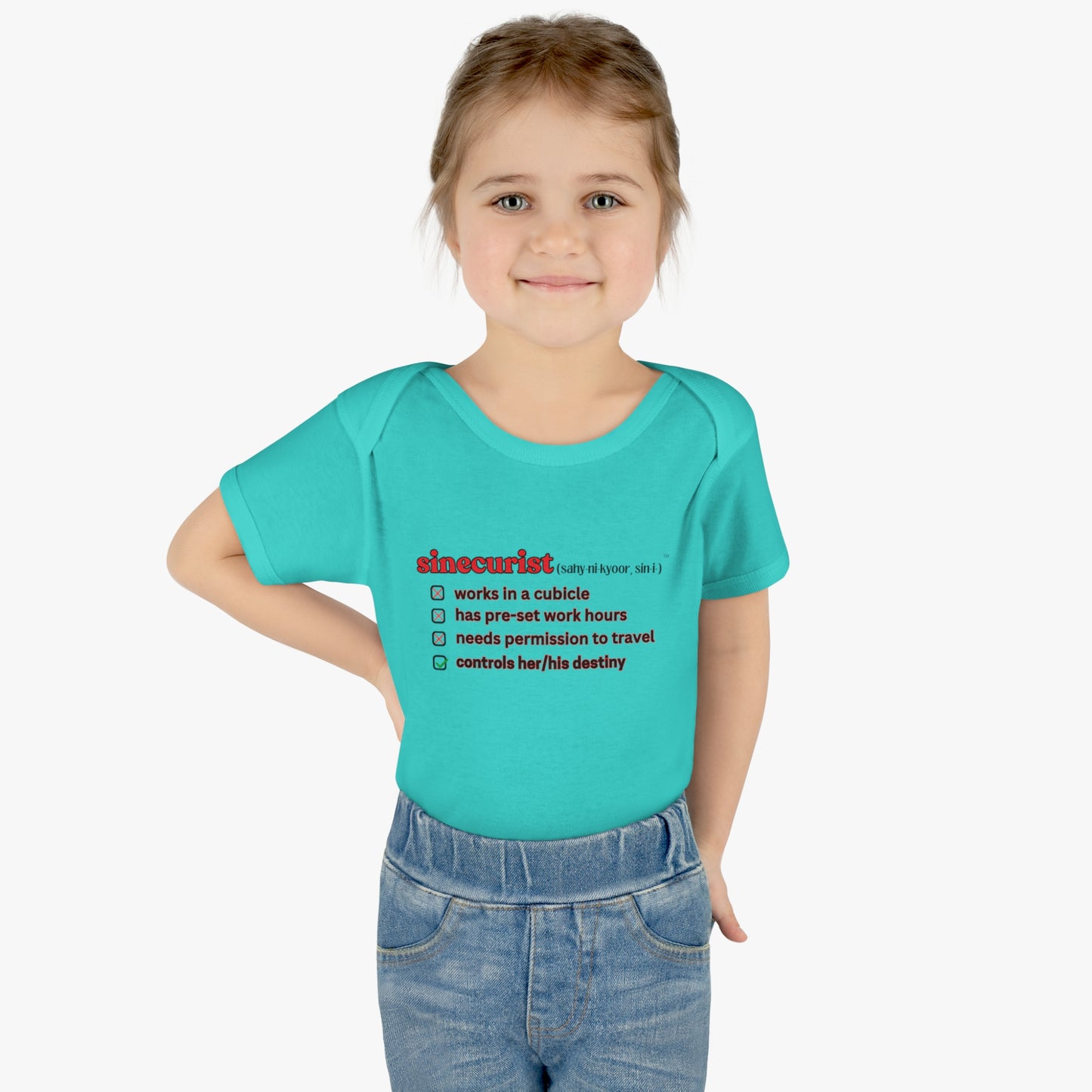 SINECURIST CHECK BOX INFANT BODYSUIT - UNISEX