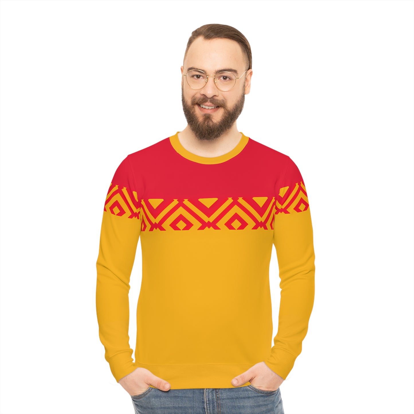 KC CHIEFS DIAMOND MOTIF LIGHTWEIGHT SWEATSHIRT MEN'S