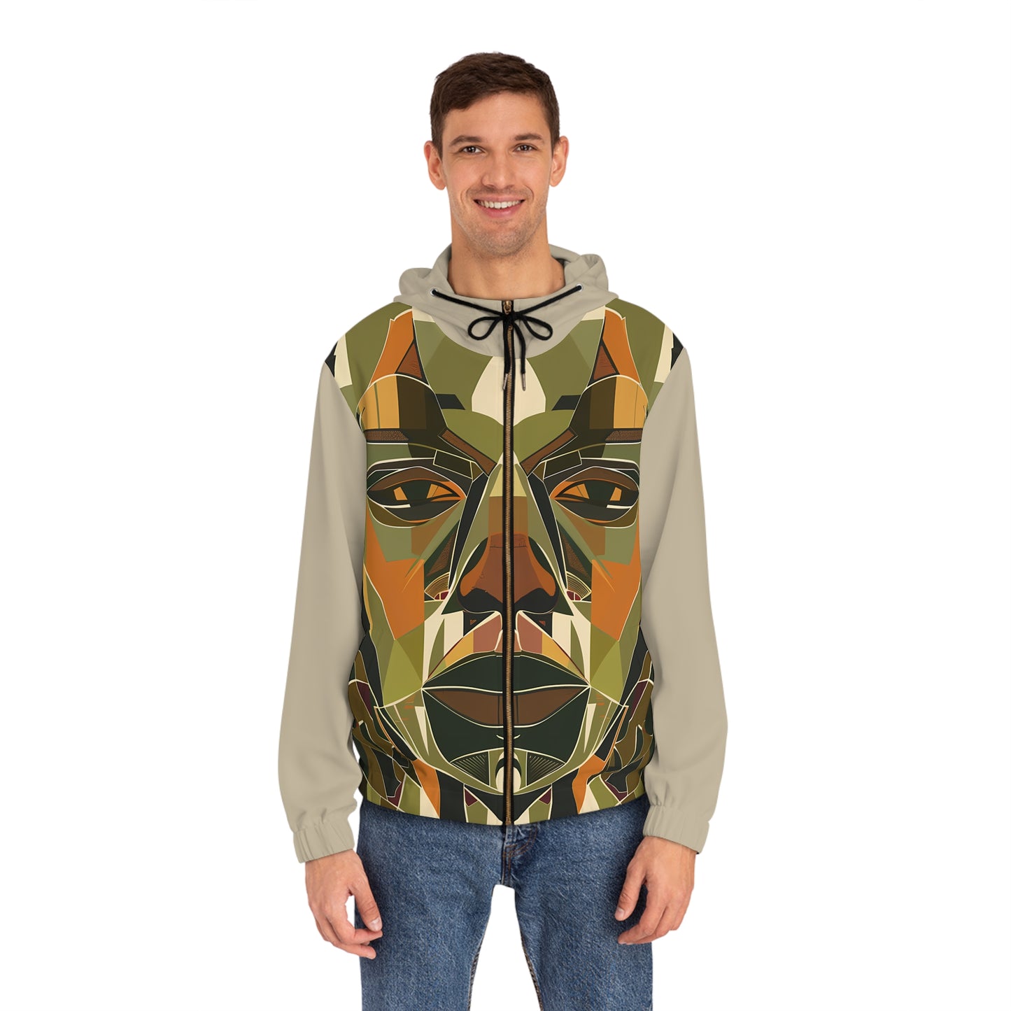 RUSTIC EYES LIGHT WEIGHT TAUPE ZIP HOODIE MEN'S