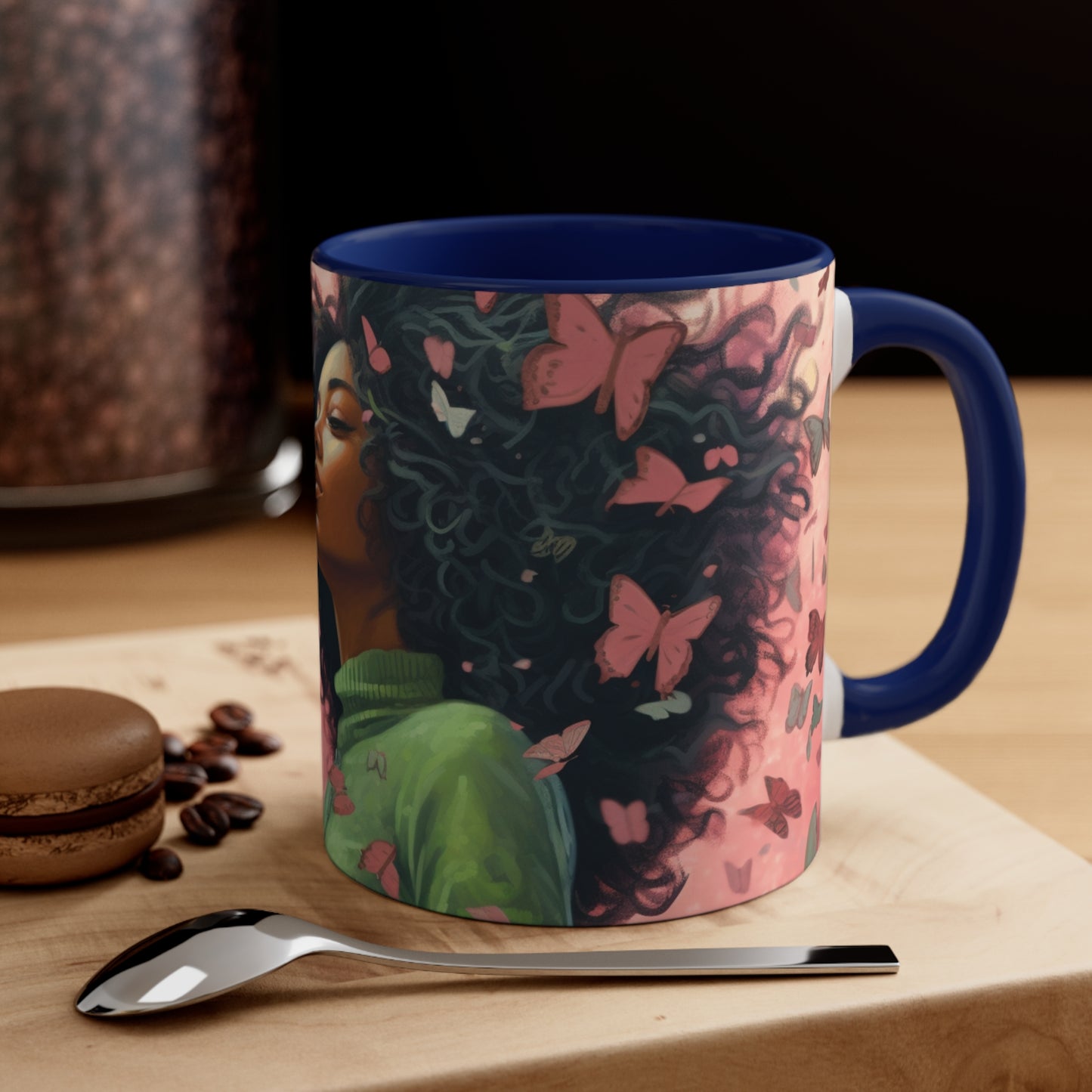 PAG PINK GREEN BUTTERFLIES FOUNDERS' MUG CERAMIC - MUG 11OZ