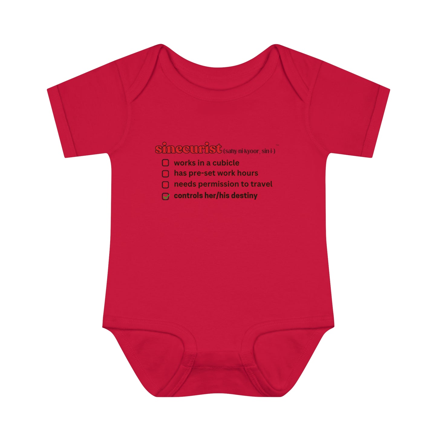 SINECURIST CHECK BOX INFANT BODYSUIT - UNISEX