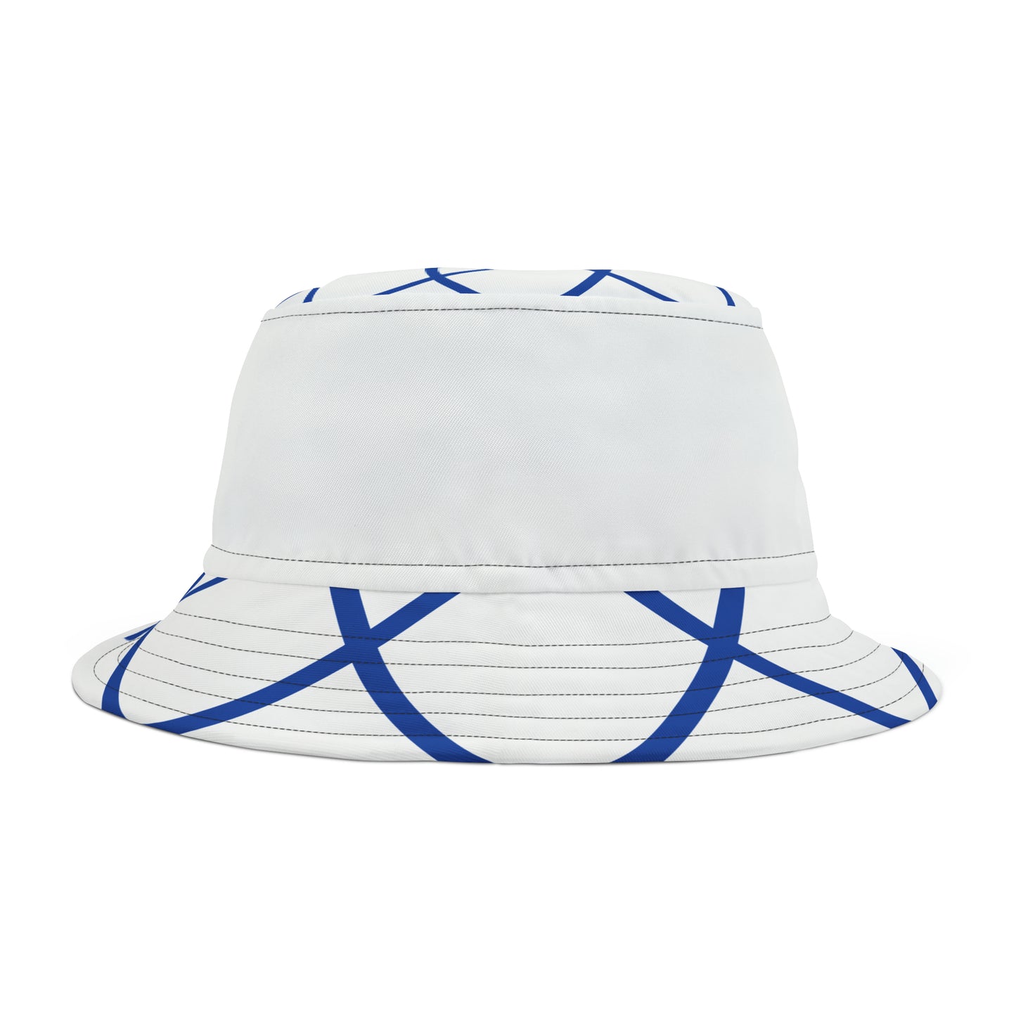 BLUE SPIRALS WHITE BAND BUCKET HAT UNISEX