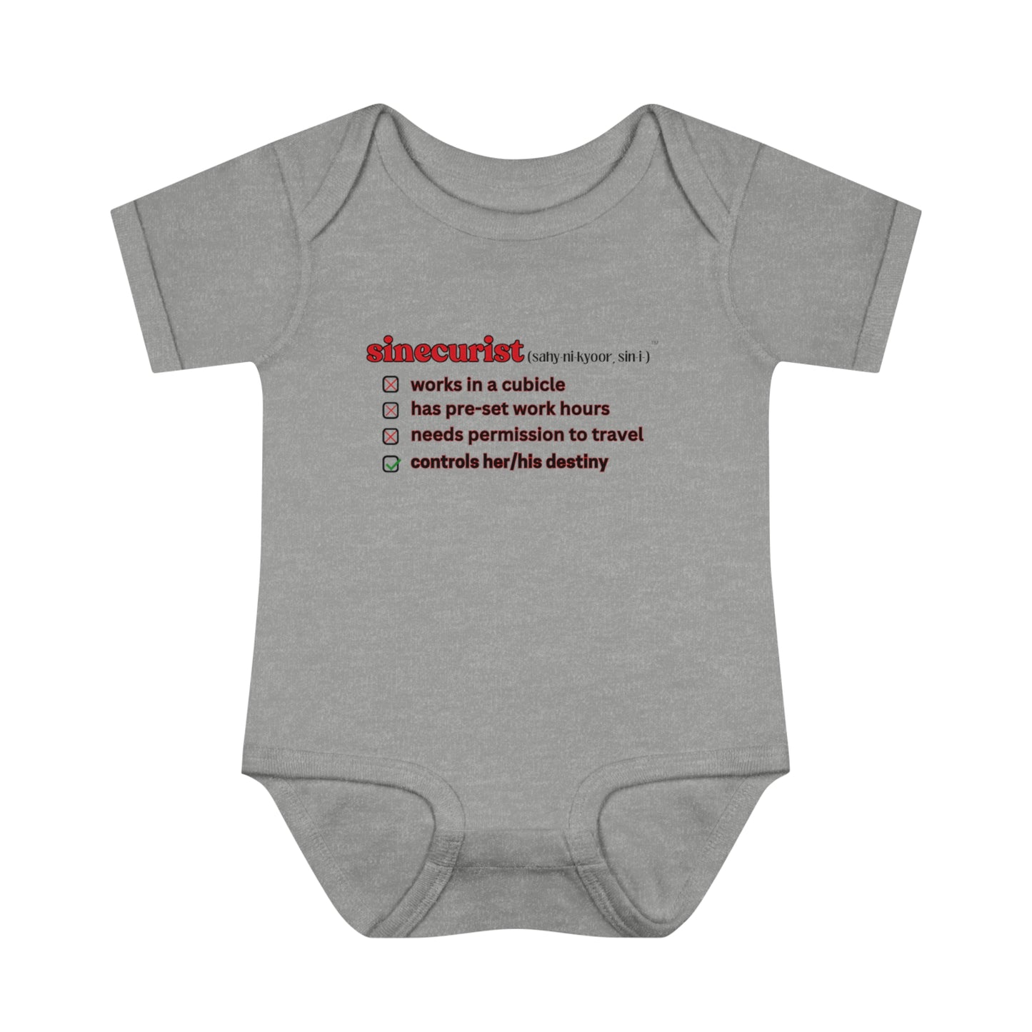 SINECURIST CHECK BOX INFANT BODYSUIT - UNISEX