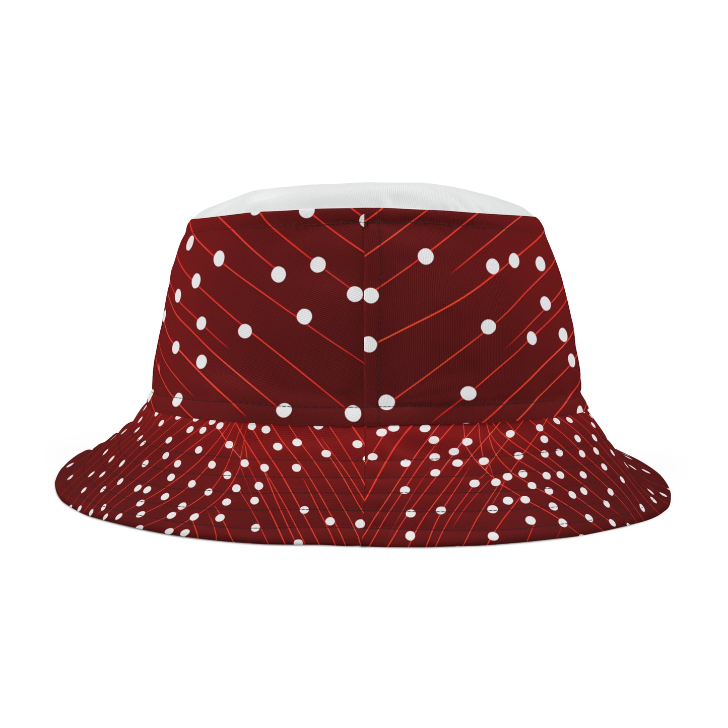 WHITE TOP DOTS ON GRID BUCKET HAT UNISEX