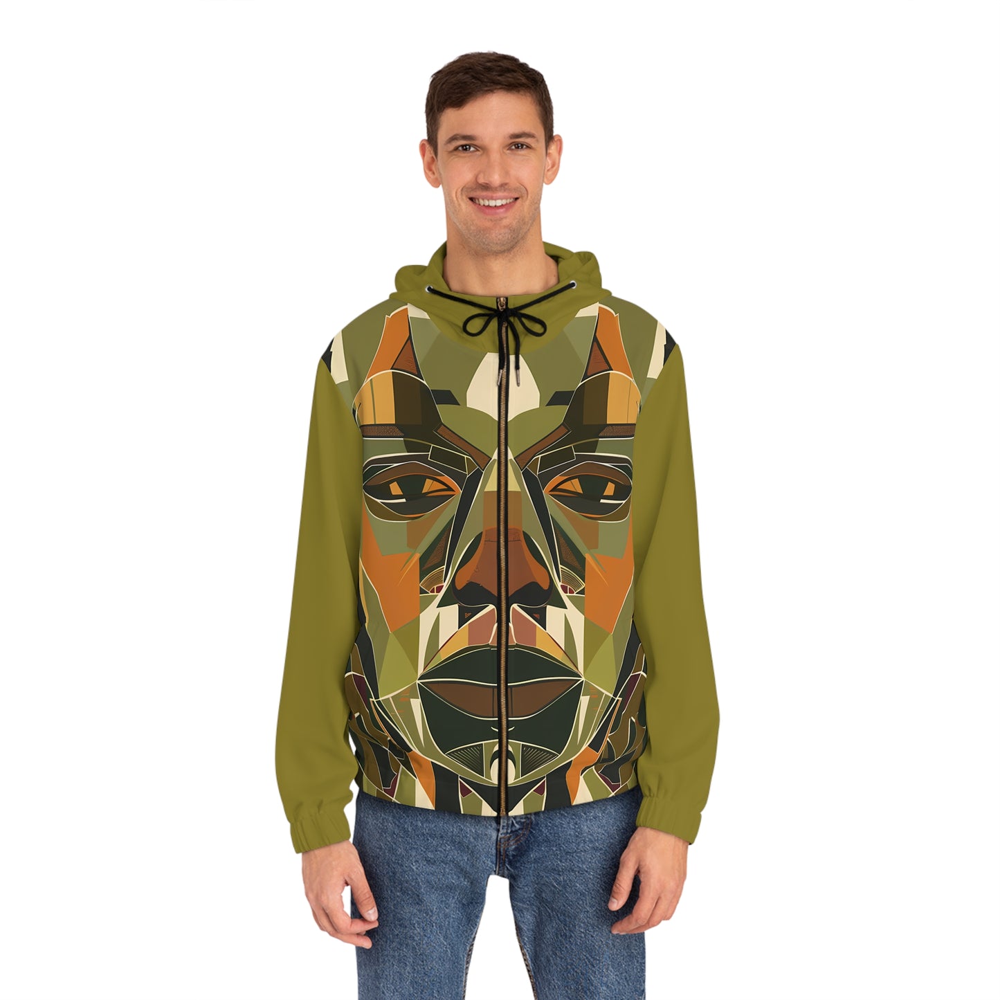 RUSTIC EYES LIGHT WEIGHT GREEN ZIP HOODIE MEN'S