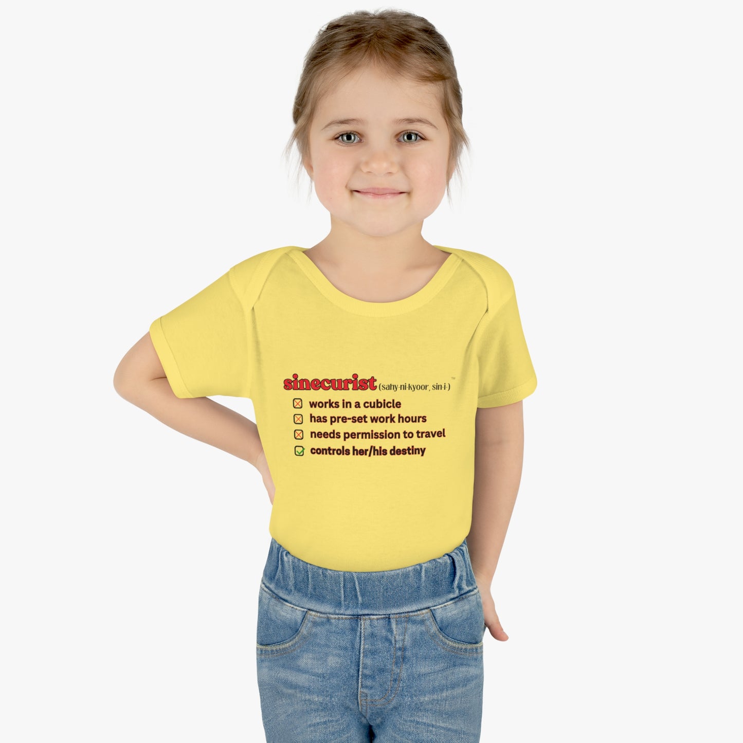 SINECURIST CHECK BOX INFANT BODYSUIT - UNISEX