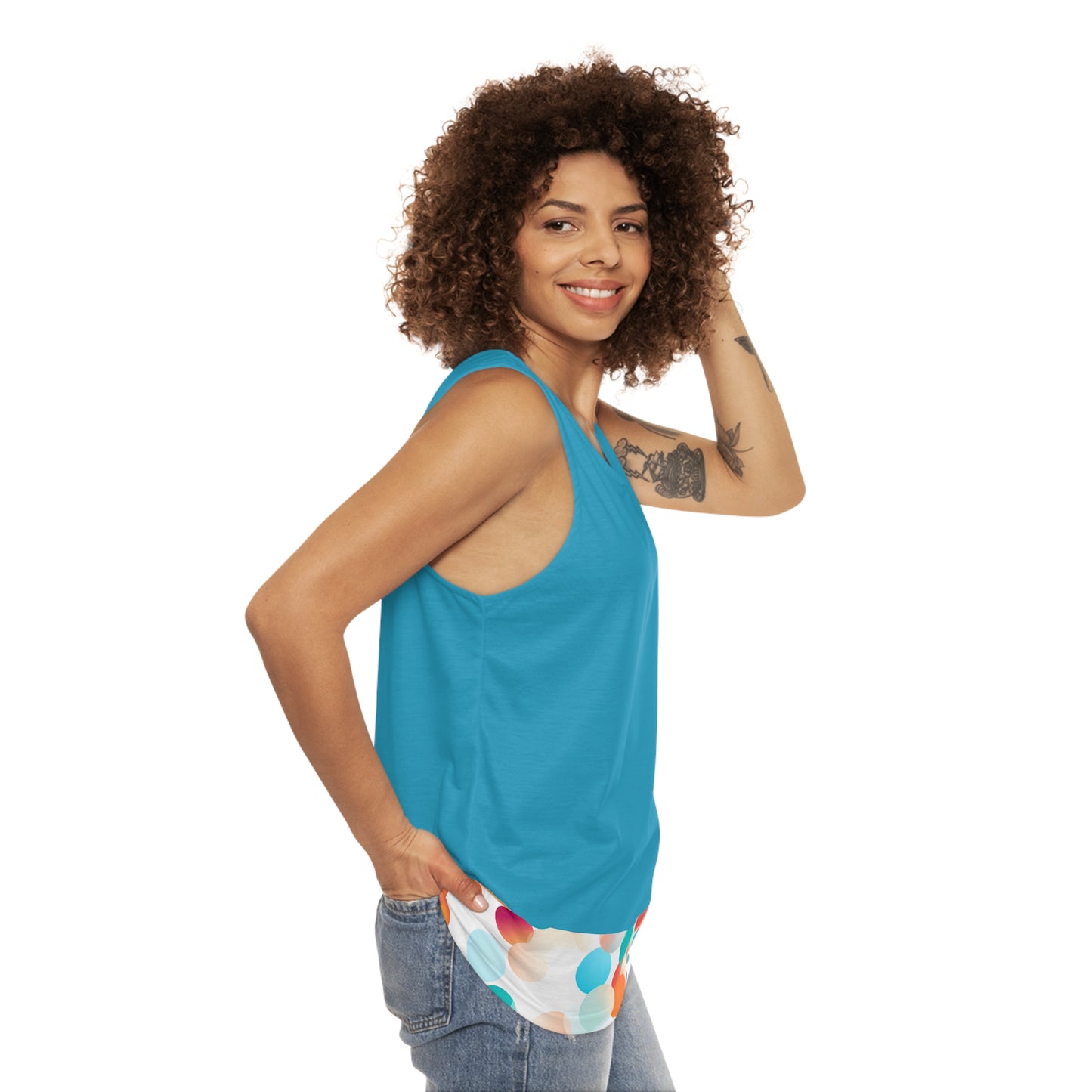 CIRCLES TURQ TRIM TANK
