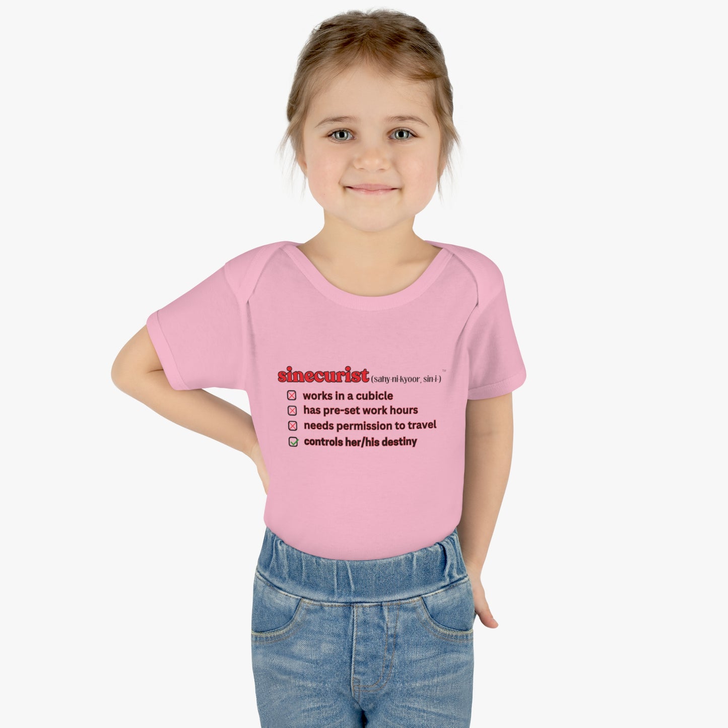 SINECURIST CHECK BOX INFANT BODYSUIT - UNISEX