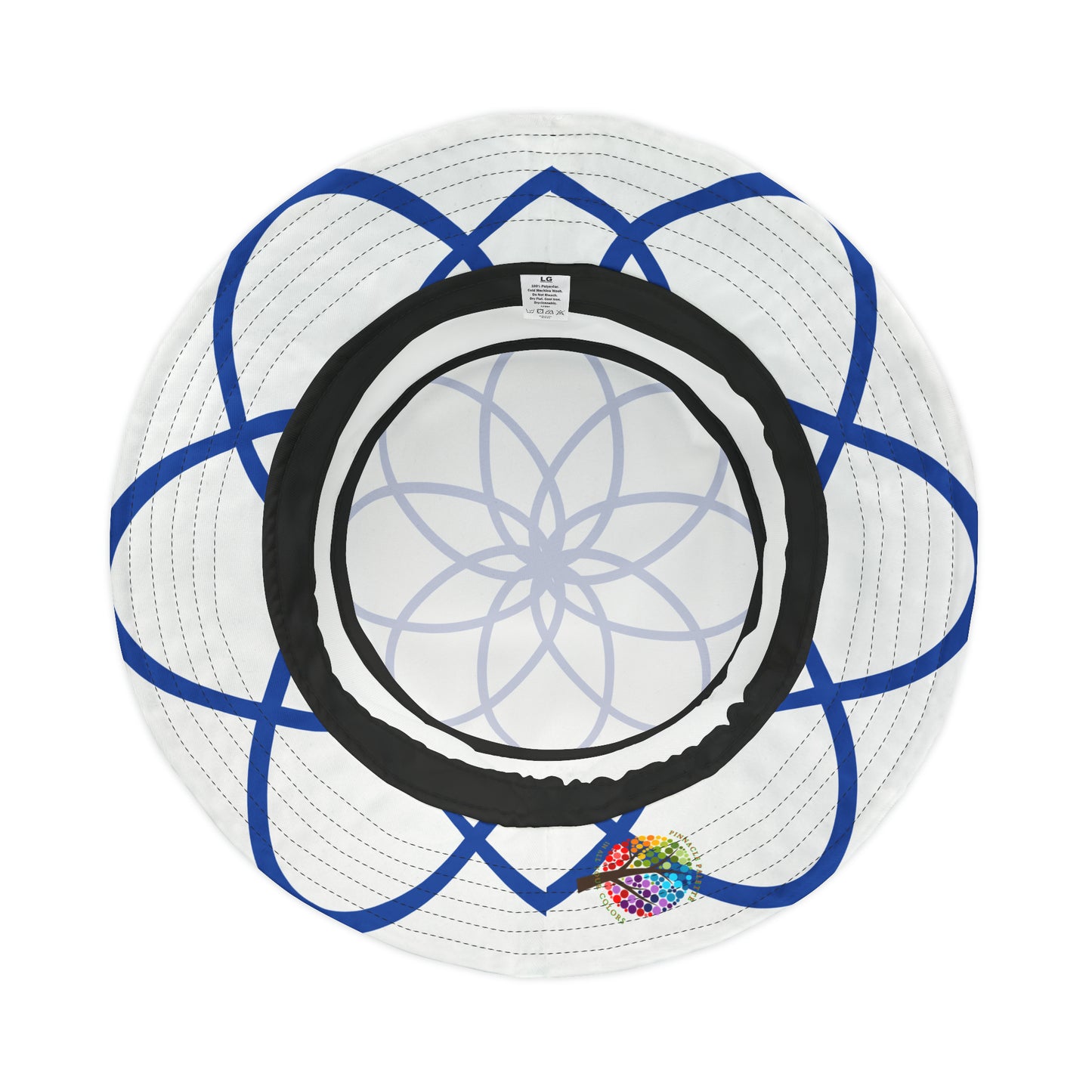 BLUE SPIRALS WHITE BAND BUCKET HAT UNISEX