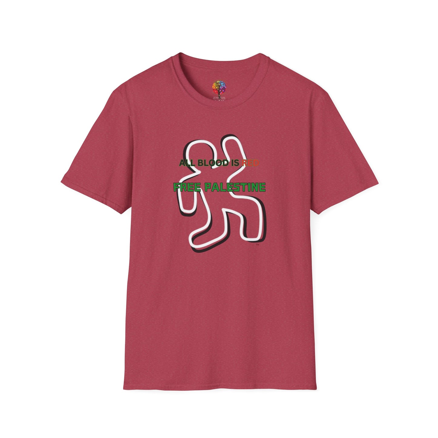 PALESTINE ALL BLOOD IS RED T-SHIRT UNISEX