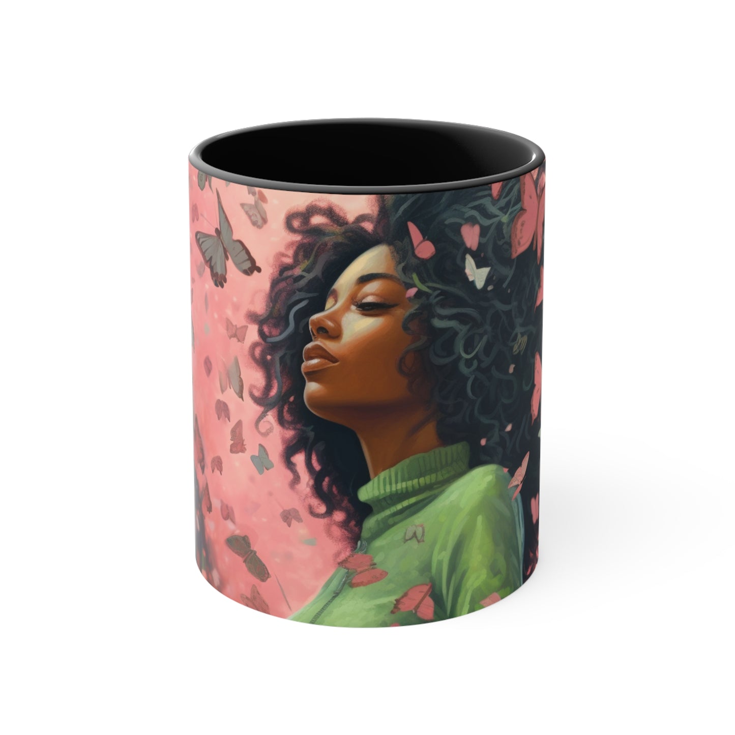 PAG PINK GREEN BUTTERFLIES FOUNDERS' MUG CERAMIC - MUG 11OZ