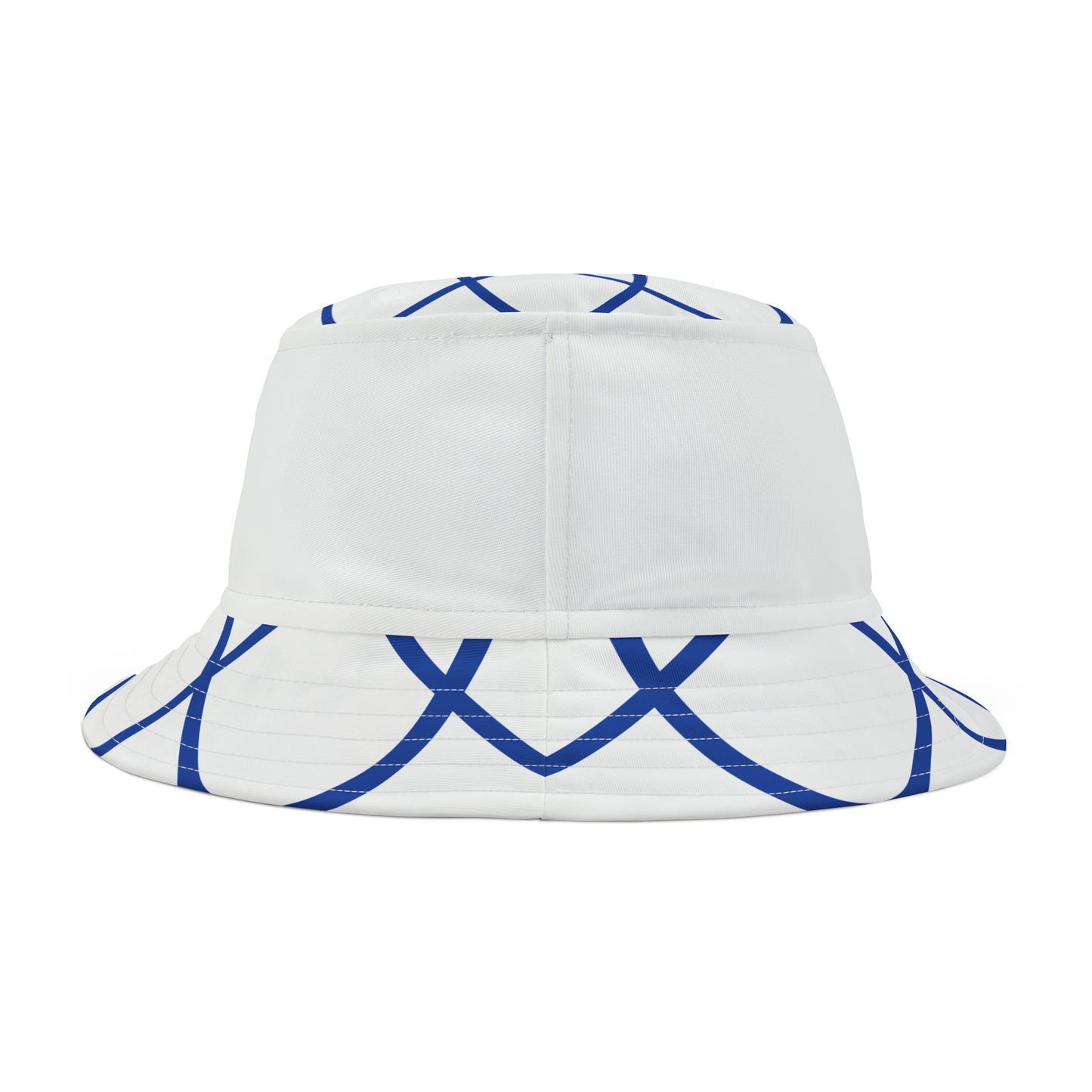 BLUE SPIRALS WHITE BAND BUCKET HAT UNISEX