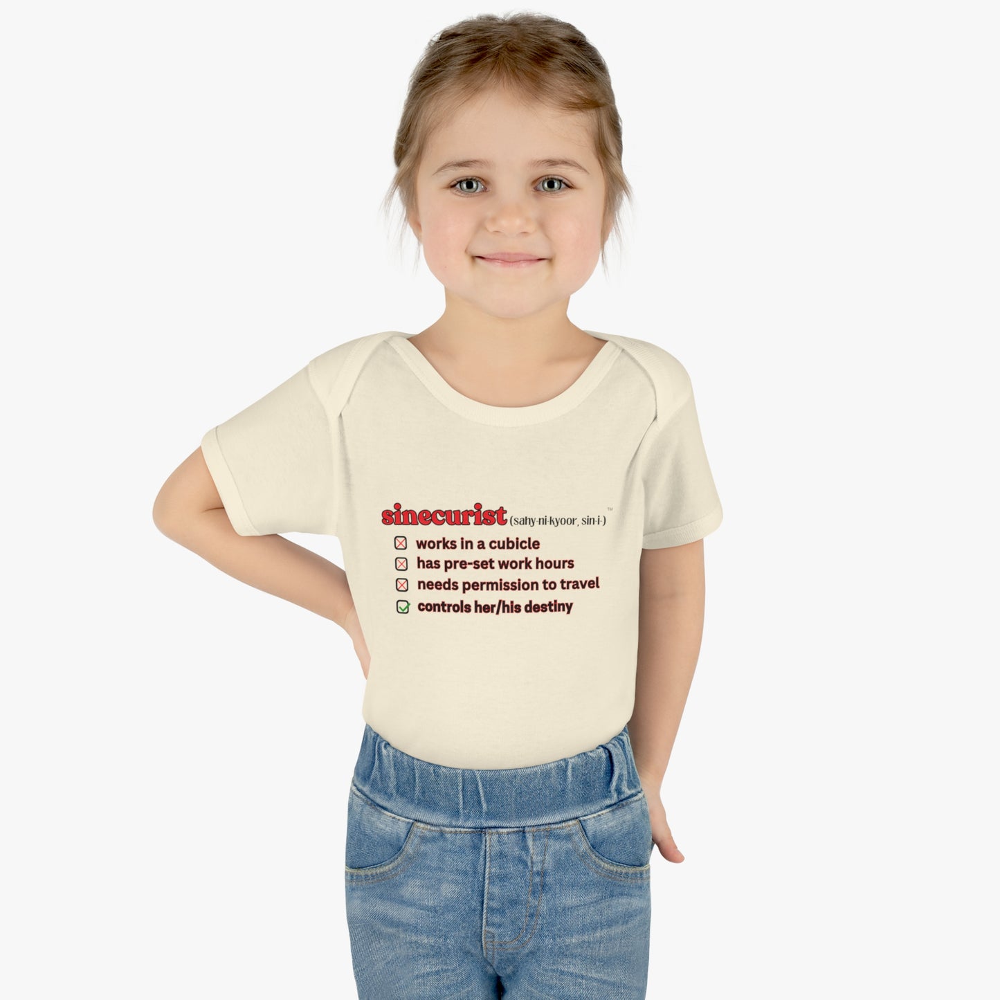 SINECURIST CHECK BOX INFANT BODYSUIT - UNISEX