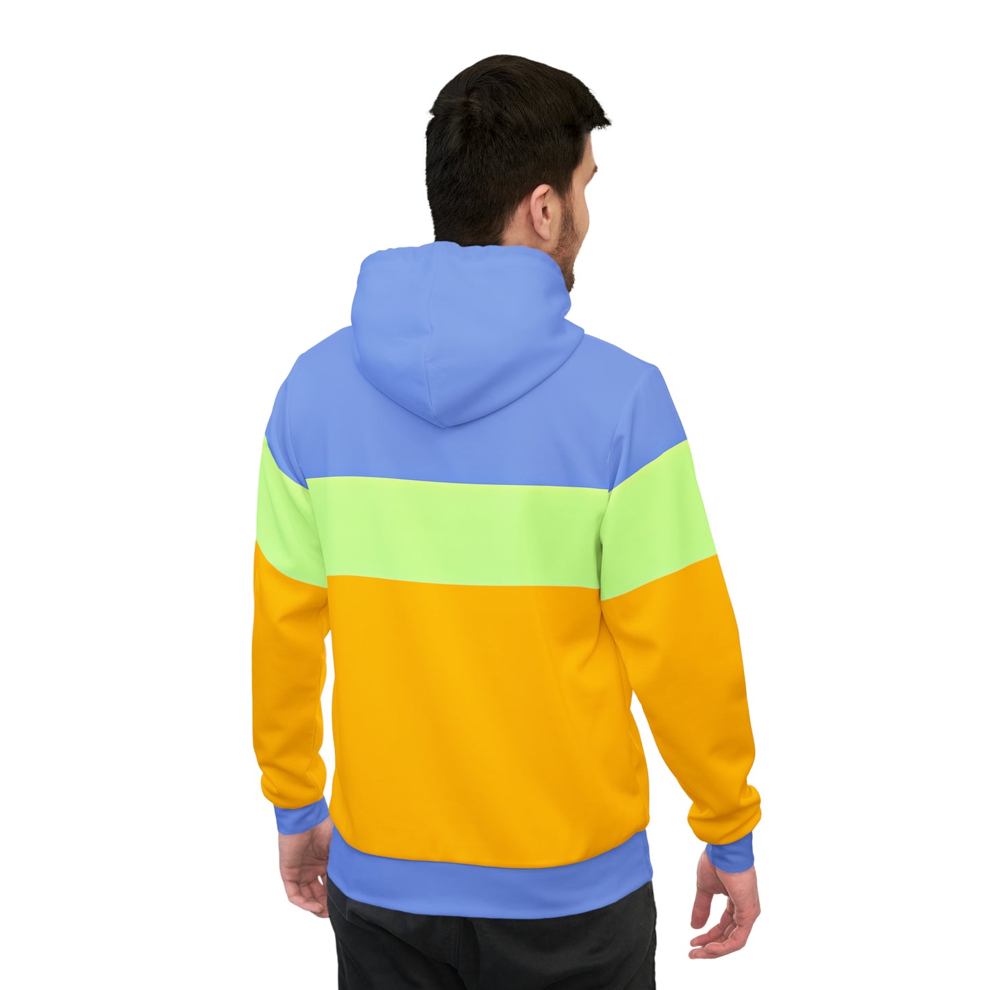 YELLOW COLOR BLOCK PULLOVER ATHLETIC HOODIE UNISEX