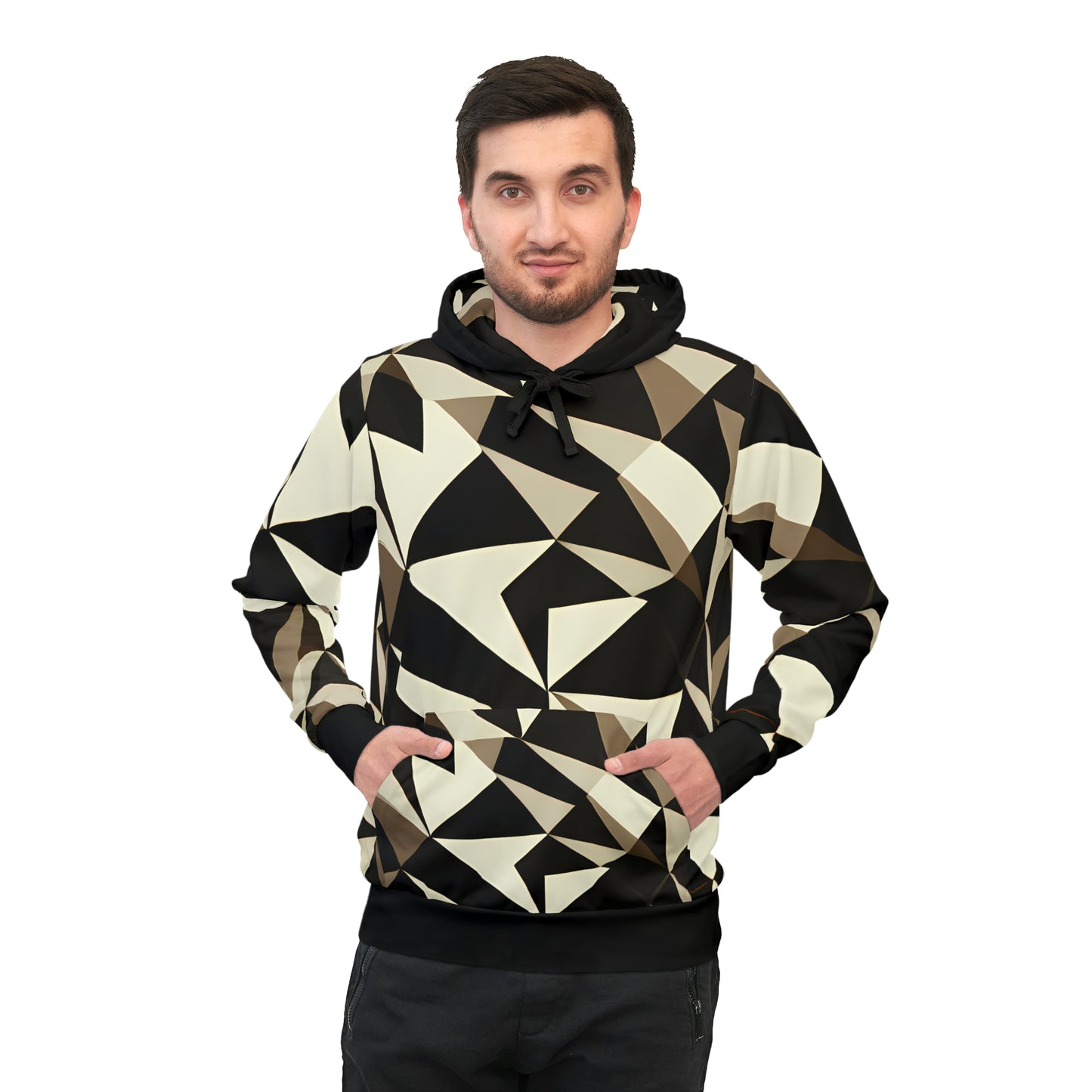 ANGLES BLACK TRIM PULLOVER HOODIE UNISEX