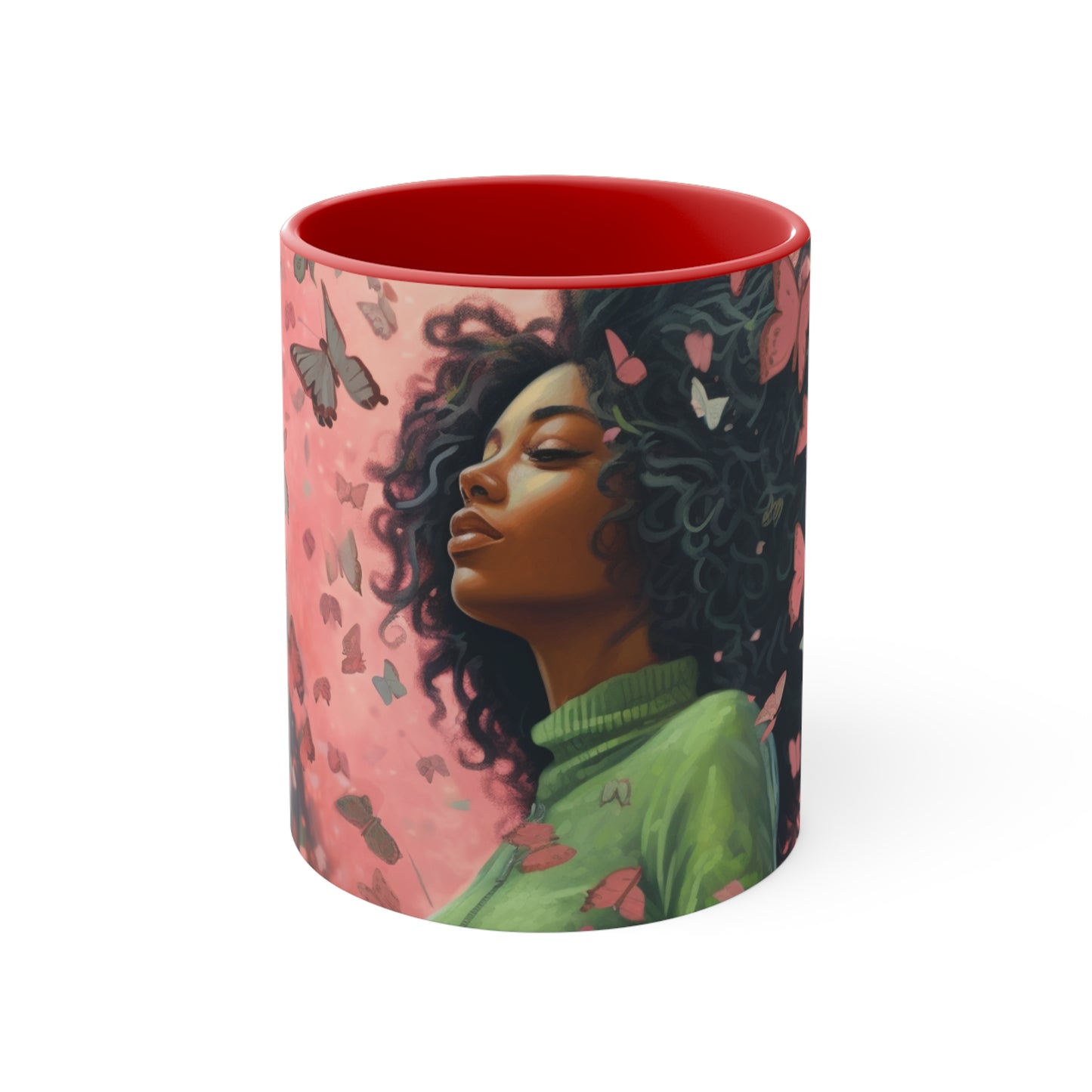 PAG PINK GREEN BUTTERFLIES FOUNDERS' MUG CERAMIC - MUG 11OZ