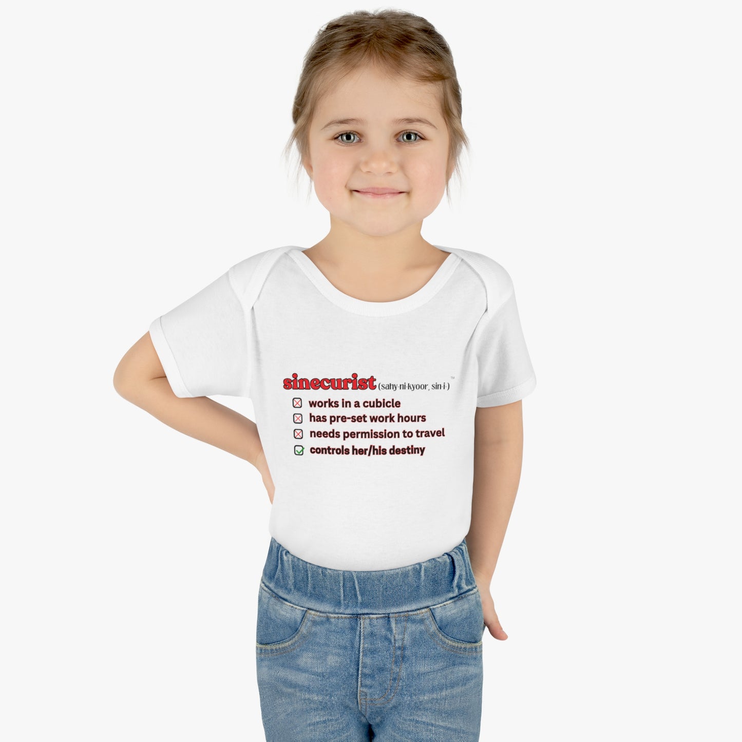 SINECURIST CHECK BOX INFANT BODYSUIT - UNISEX
