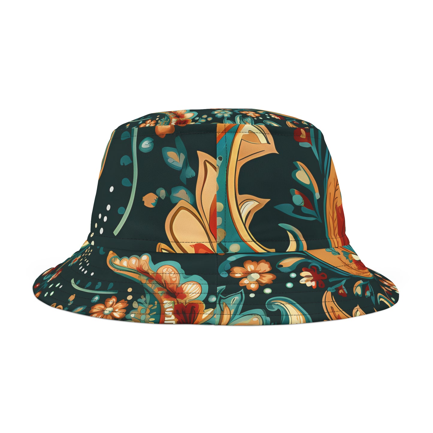 RICH RED PAISLEY BUCKET HAT UNISEX