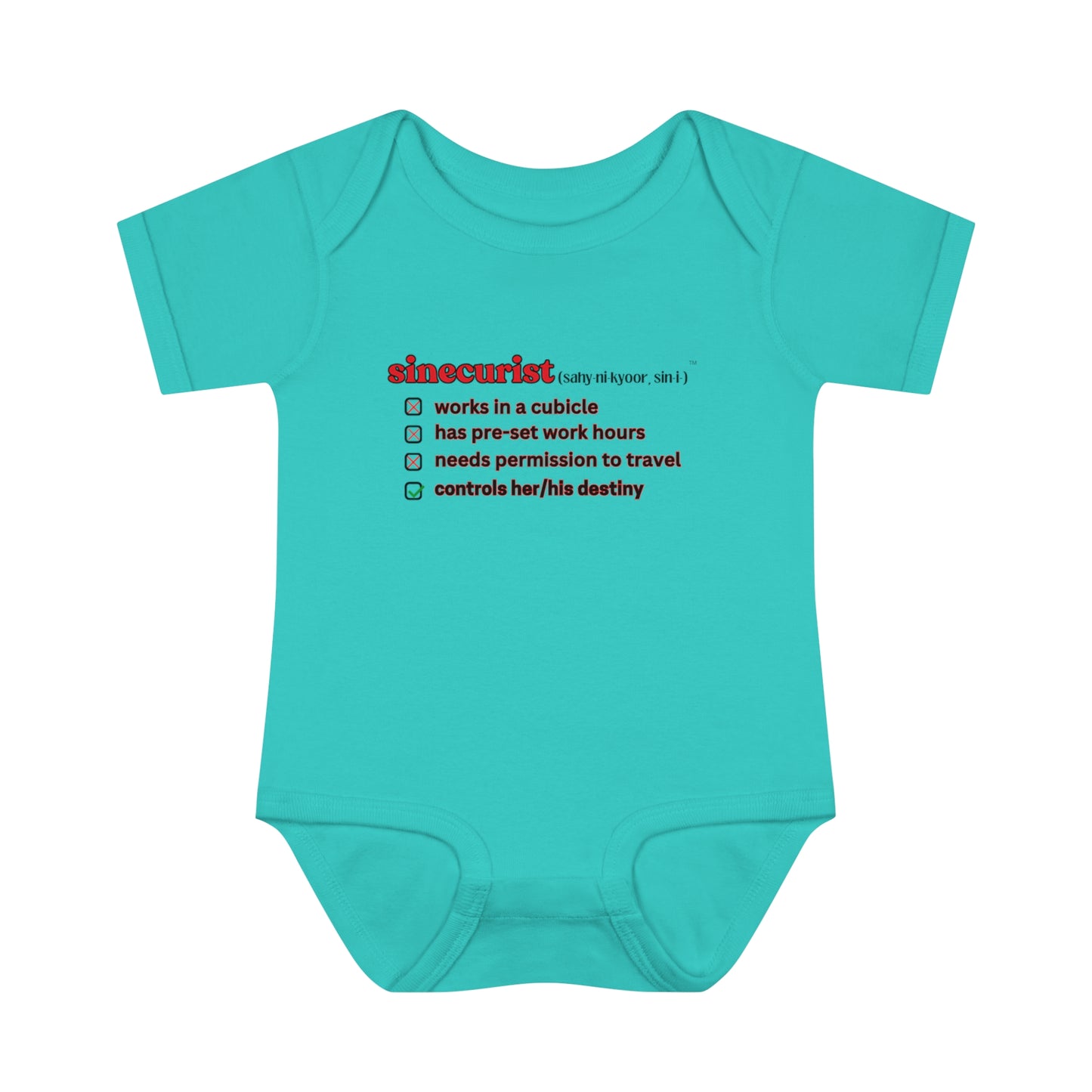 SINECURIST CHECK BOX INFANT BODYSUIT - UNISEX