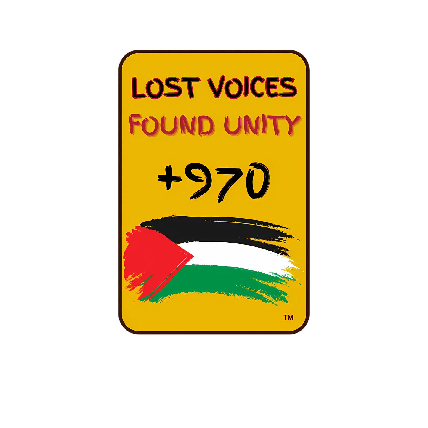 a yellow sign with a red, white, and green flag