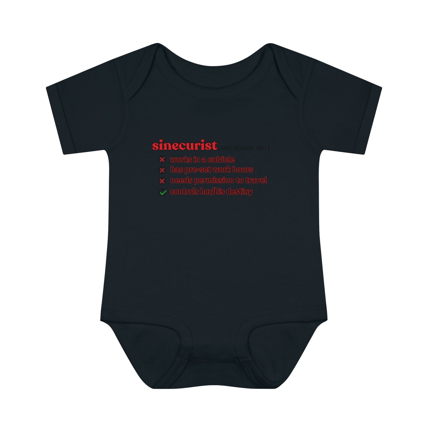 SINECURIST CHECK BOX INFANT BODYSUIT - UNISEX