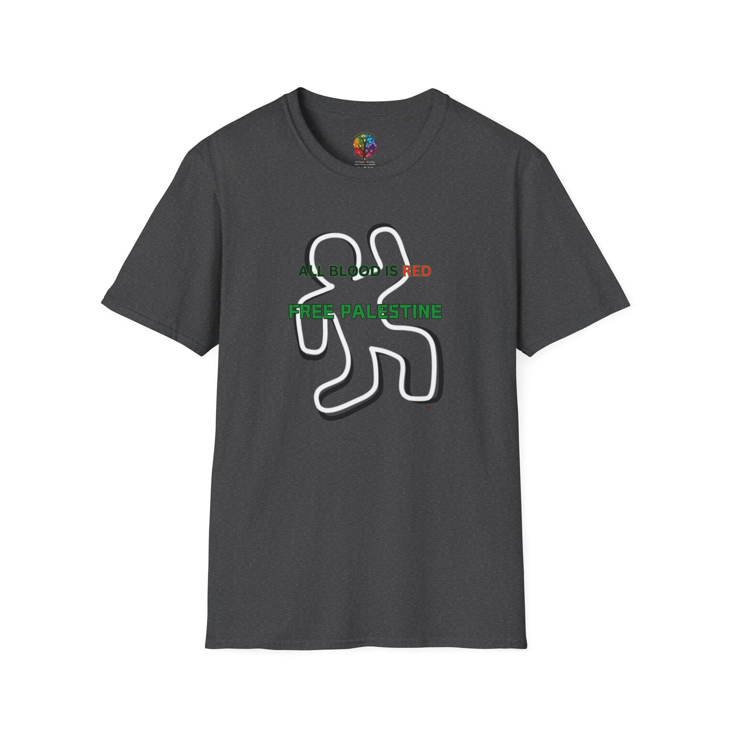 PALESTINE ALL BLOOD IS RED T-SHIRT UNISEX