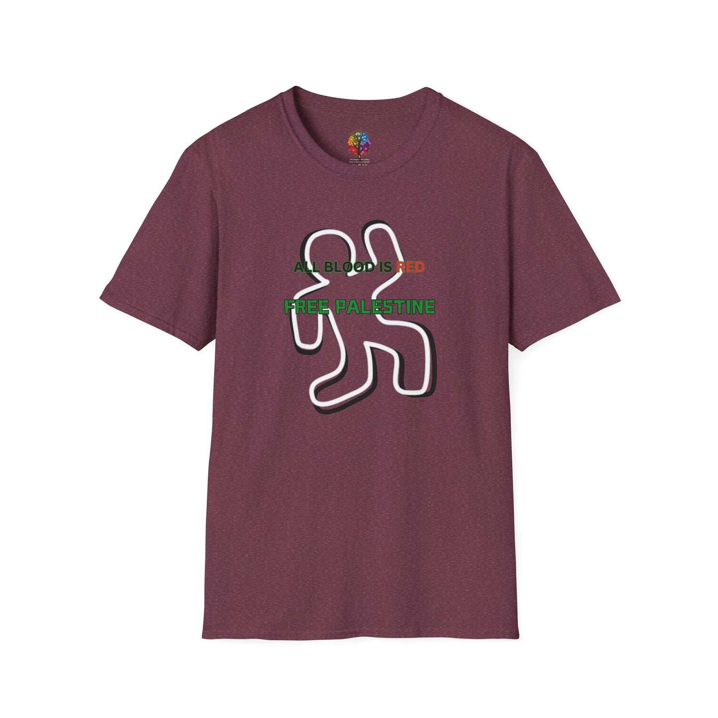 PALESTINE ALL BLOOD IS RED T-SHIRT UNISEX