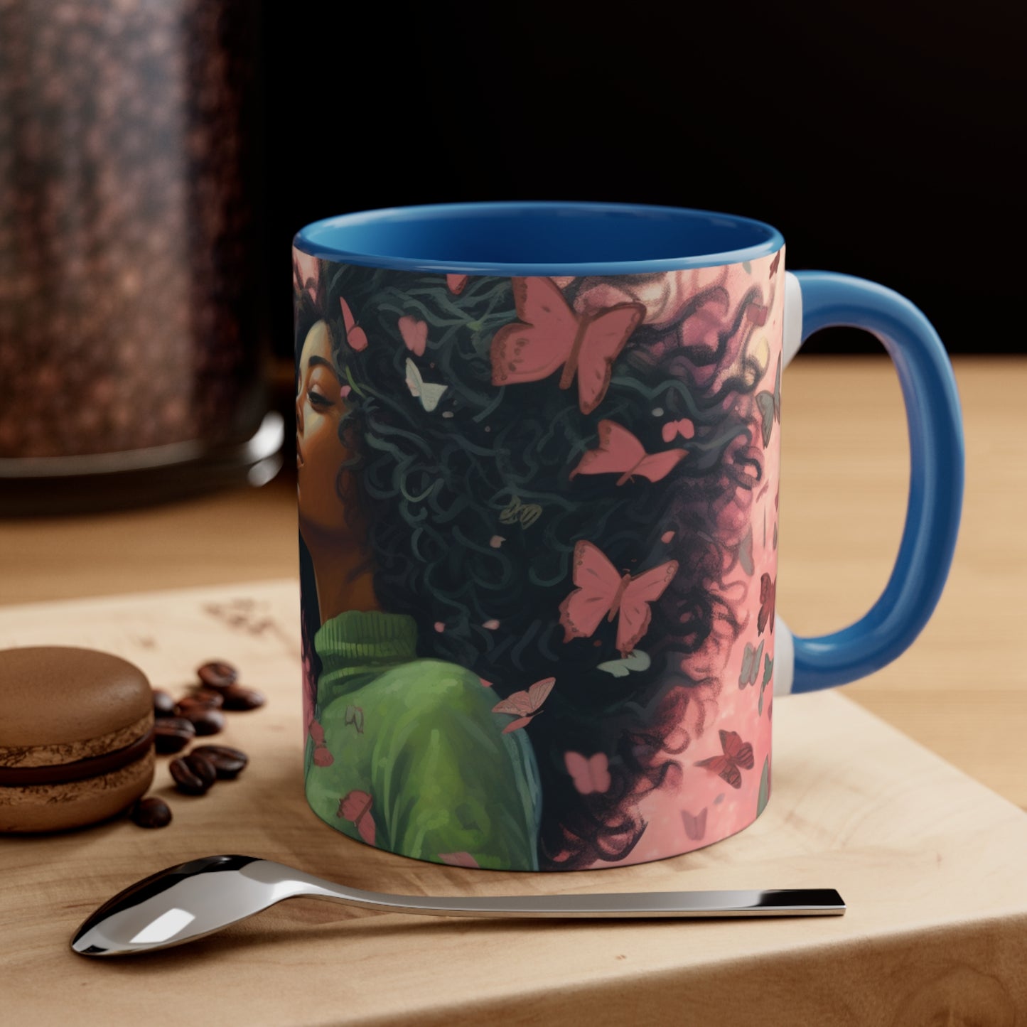 PAG PINK GREEN BUTTERFLIES FOUNDERS' MUG CERAMIC - MUG 11OZ