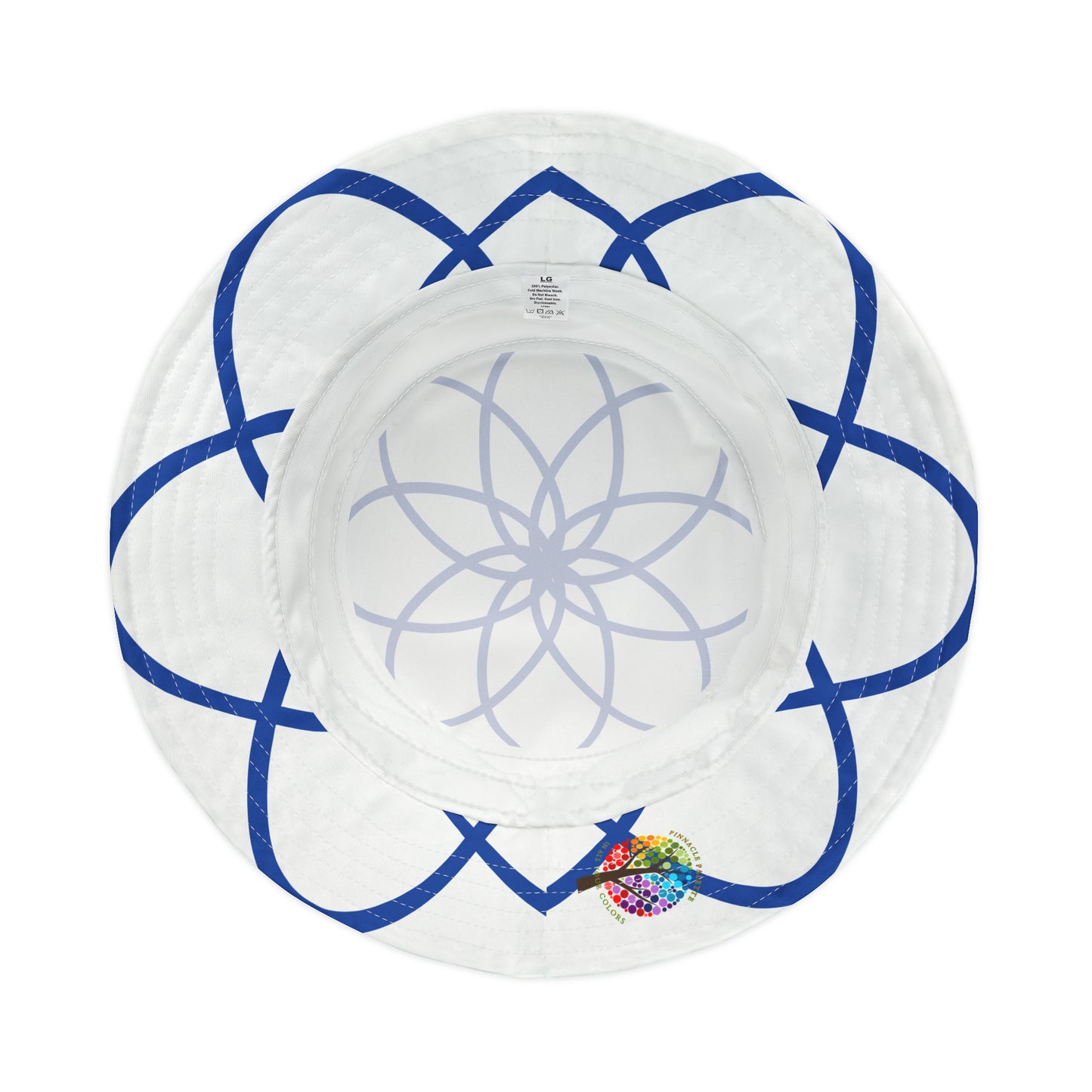 BLUE SPIRALS WHITE BAND BUCKET HAT UNISEX